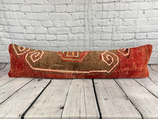 12 x 46 Lumbar Rug Pillow Aegean Cozy Turkish Pillow Cushion Cover #7757