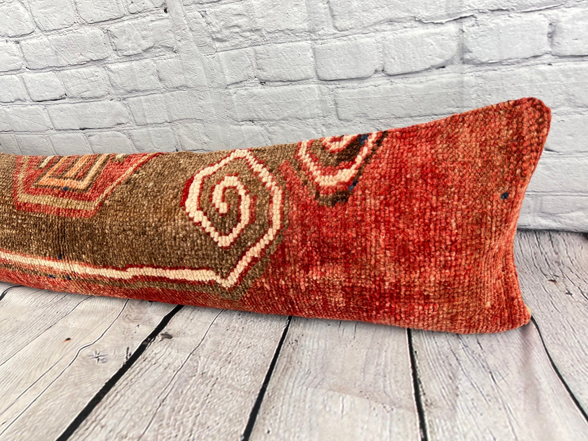 12 x 46 Lumbar Rug Pillow Aegean Cozy Turkish Pillow Cushion Cover #7757