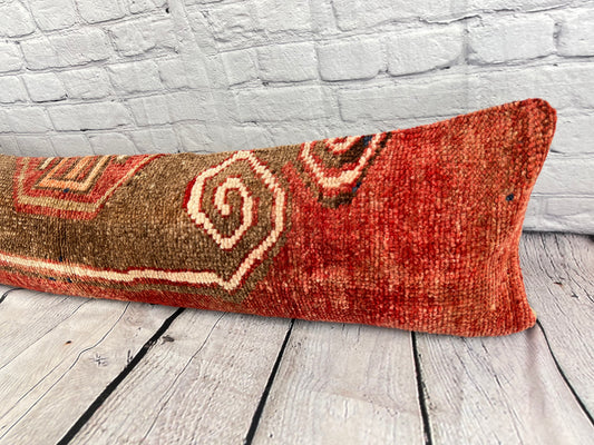 12 x 46 Lumbar Rug Pillow Aegean Cozy Turkish Pillow Cushion Cover #7757