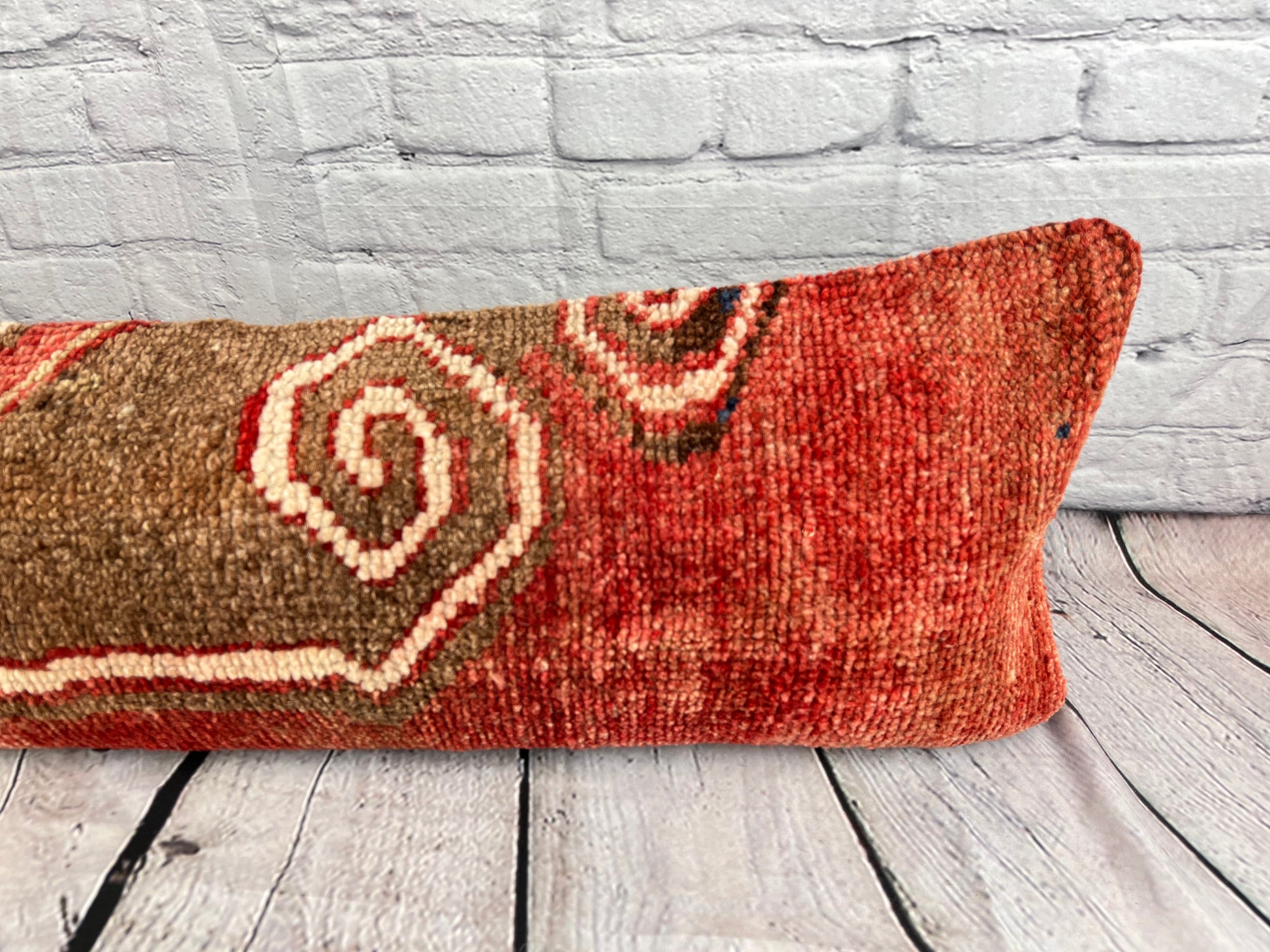 12 x 46 Lumbar Rug Pillow Aegean Cozy Turkish Pillow Cushion Cover #7757