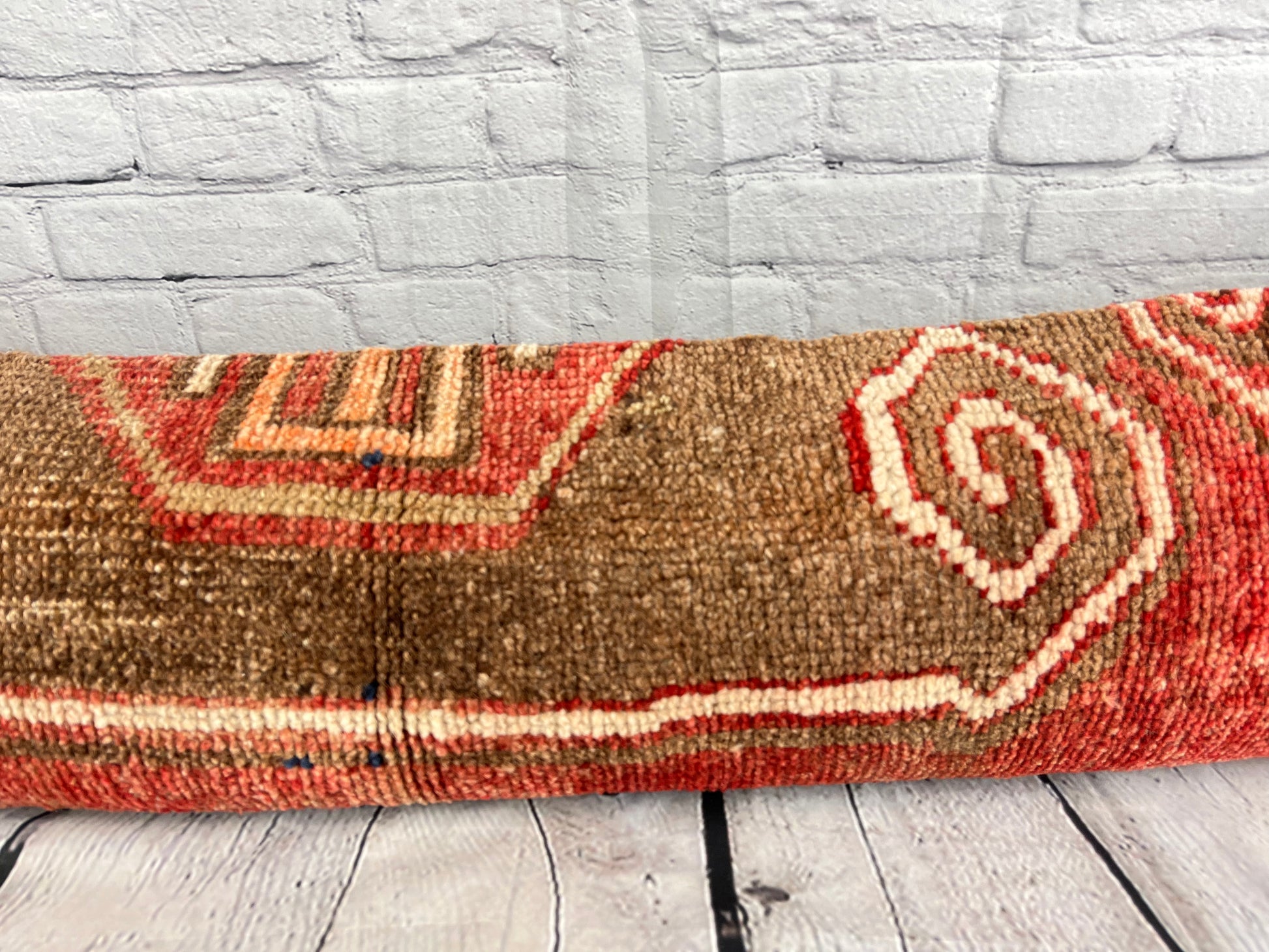 12 x 46 Lumbar Rug Pillow Aegean Cozy Turkish Pillow Cushion Cover #7757