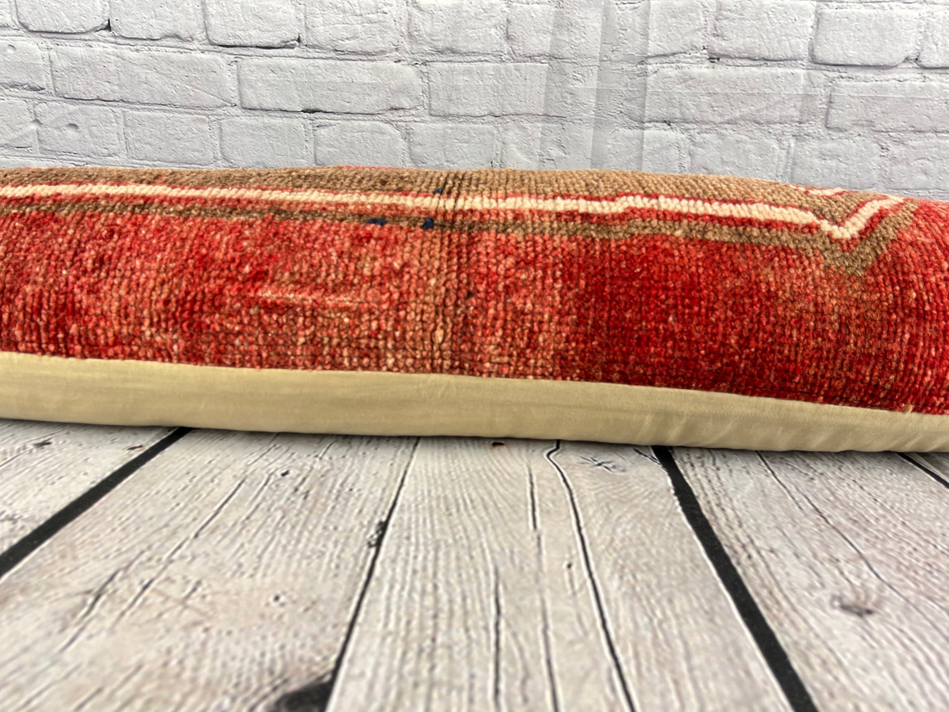 12 x 46 Lumbar Rug Pillow Aegean Cozy Turkish Pillow Cushion Cover #7757