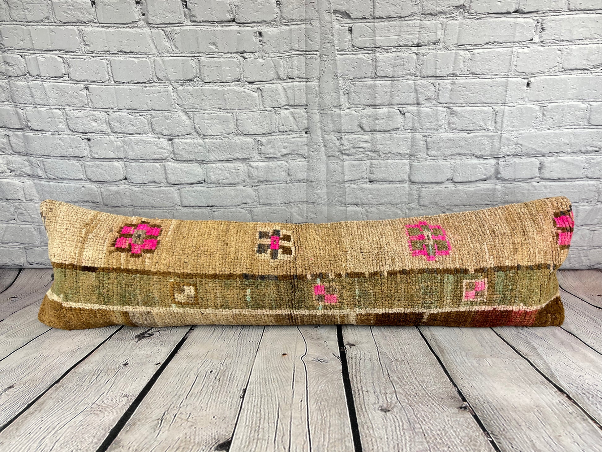 12 x 46 Lumbar Rug Pillow Comfort Nook Turkish Pillow Cushion Cover #7756