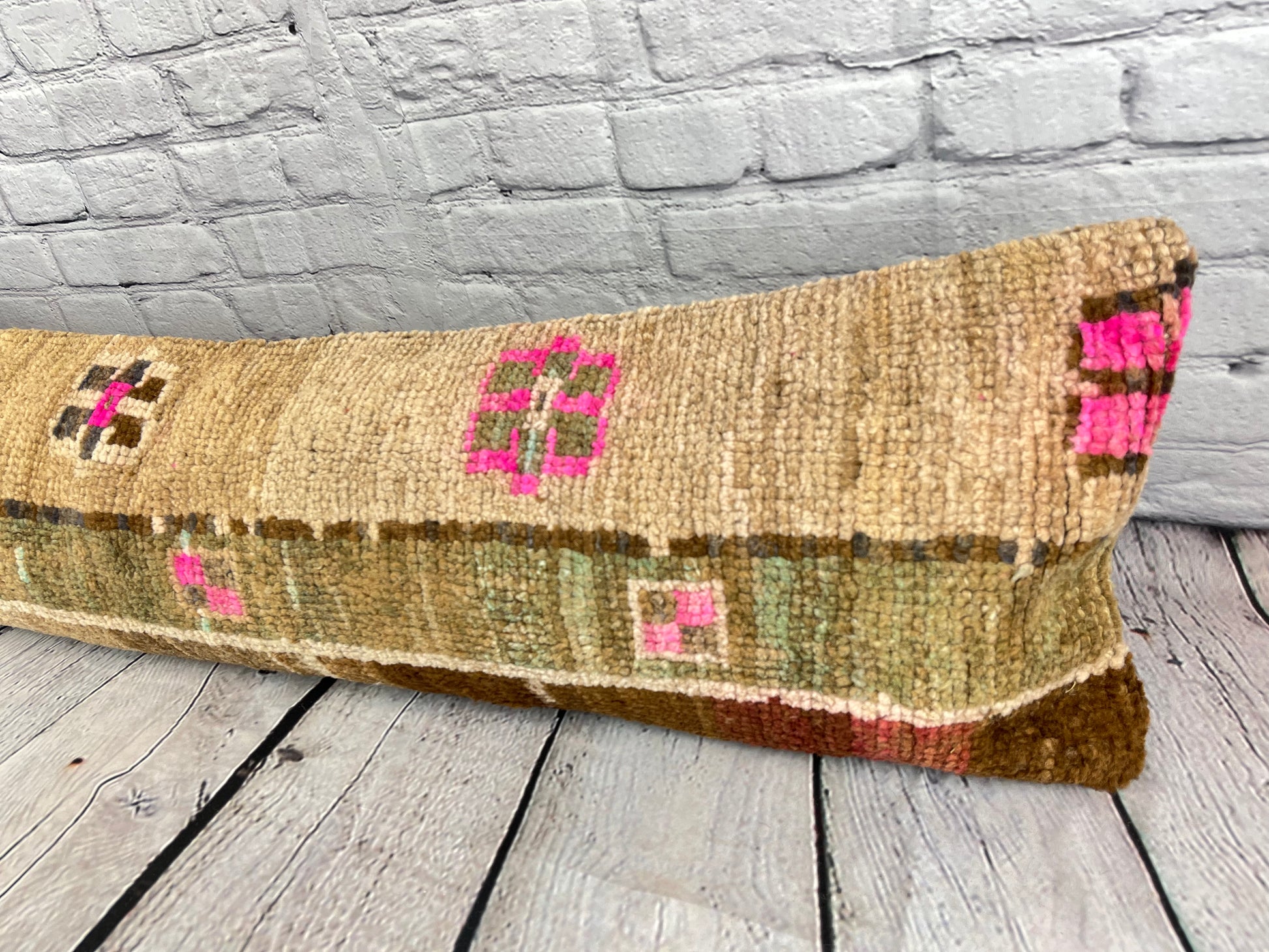 12 x 46 Lumbar Rug Pillow Comfort Nook Turkish Pillow Cushion Cover #7756