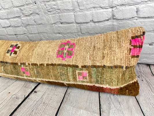 12 x 46 Lumbar Rug Pillow Comfort Nook Turkish Pillow Cushion Cover #7756