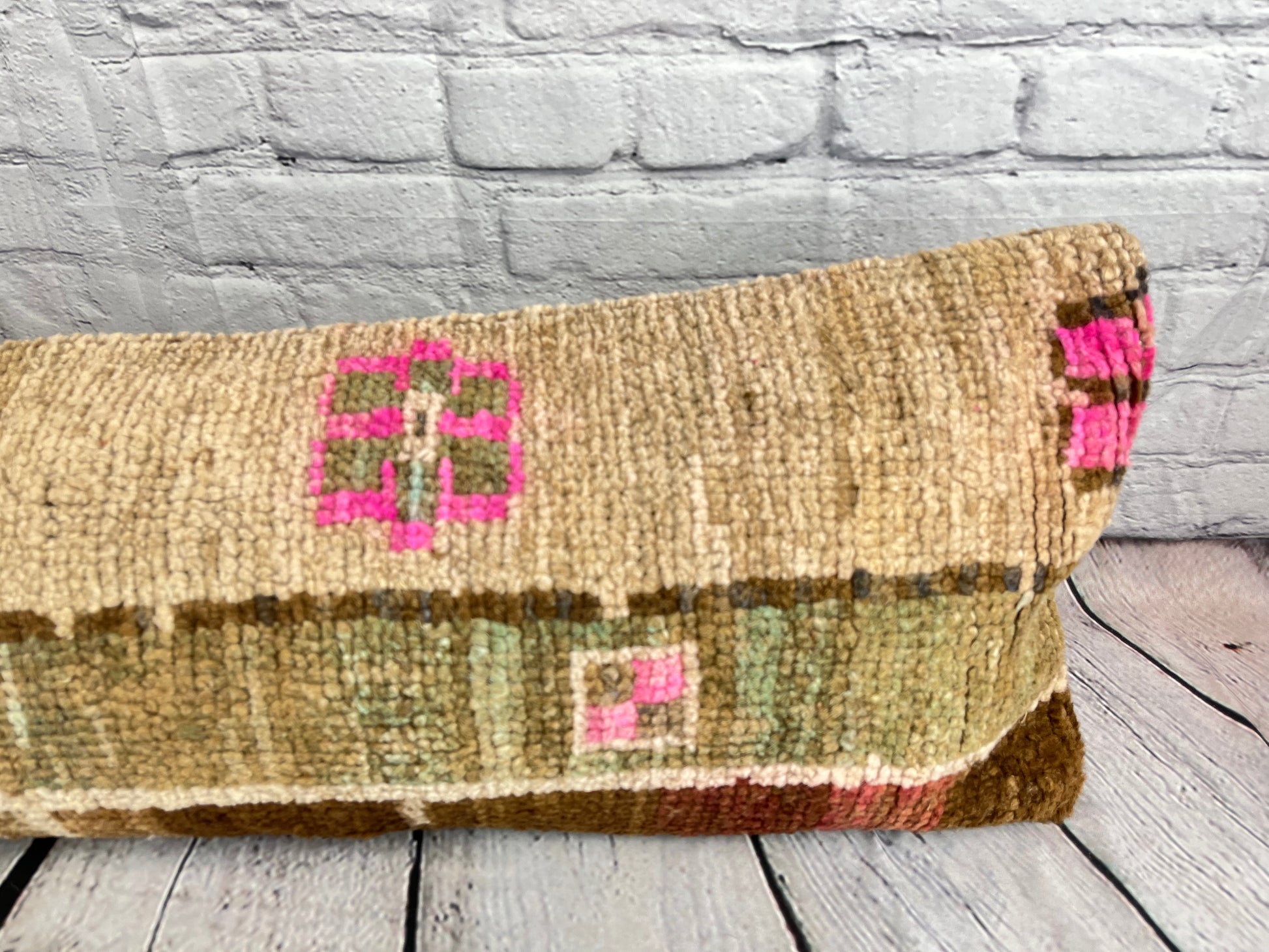 12 x 46 Lumbar Rug Pillow Comfort Nook Turkish Pillow Cushion Cover #7756