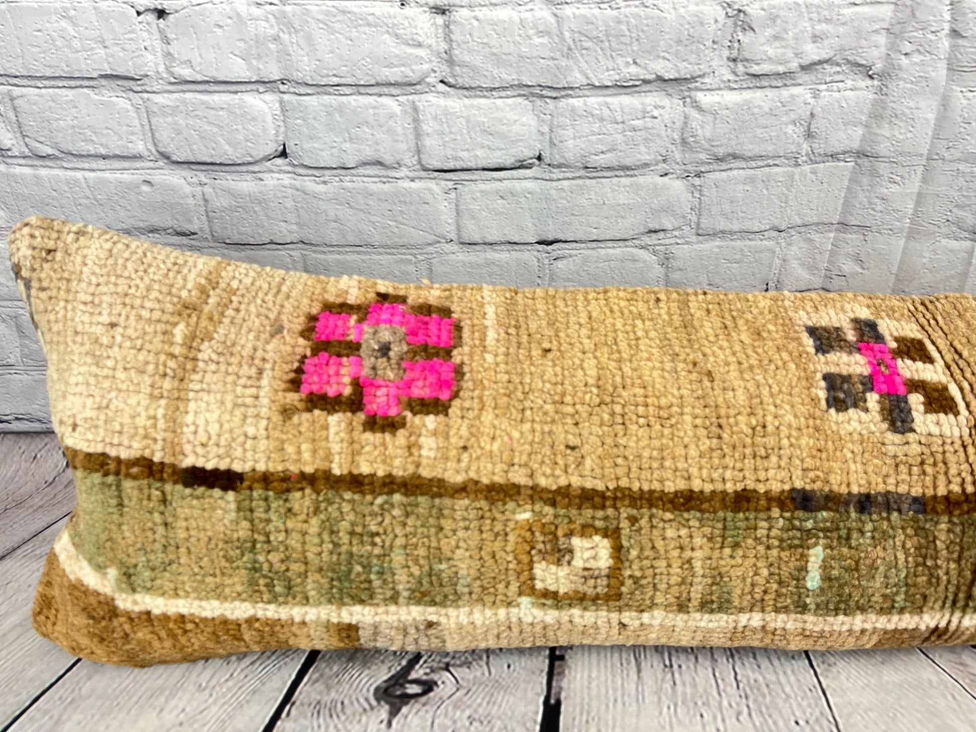 12 x 46 Lumbar Rug Pillow Comfort Nook Turkish Pillow Cushion Cover #7756