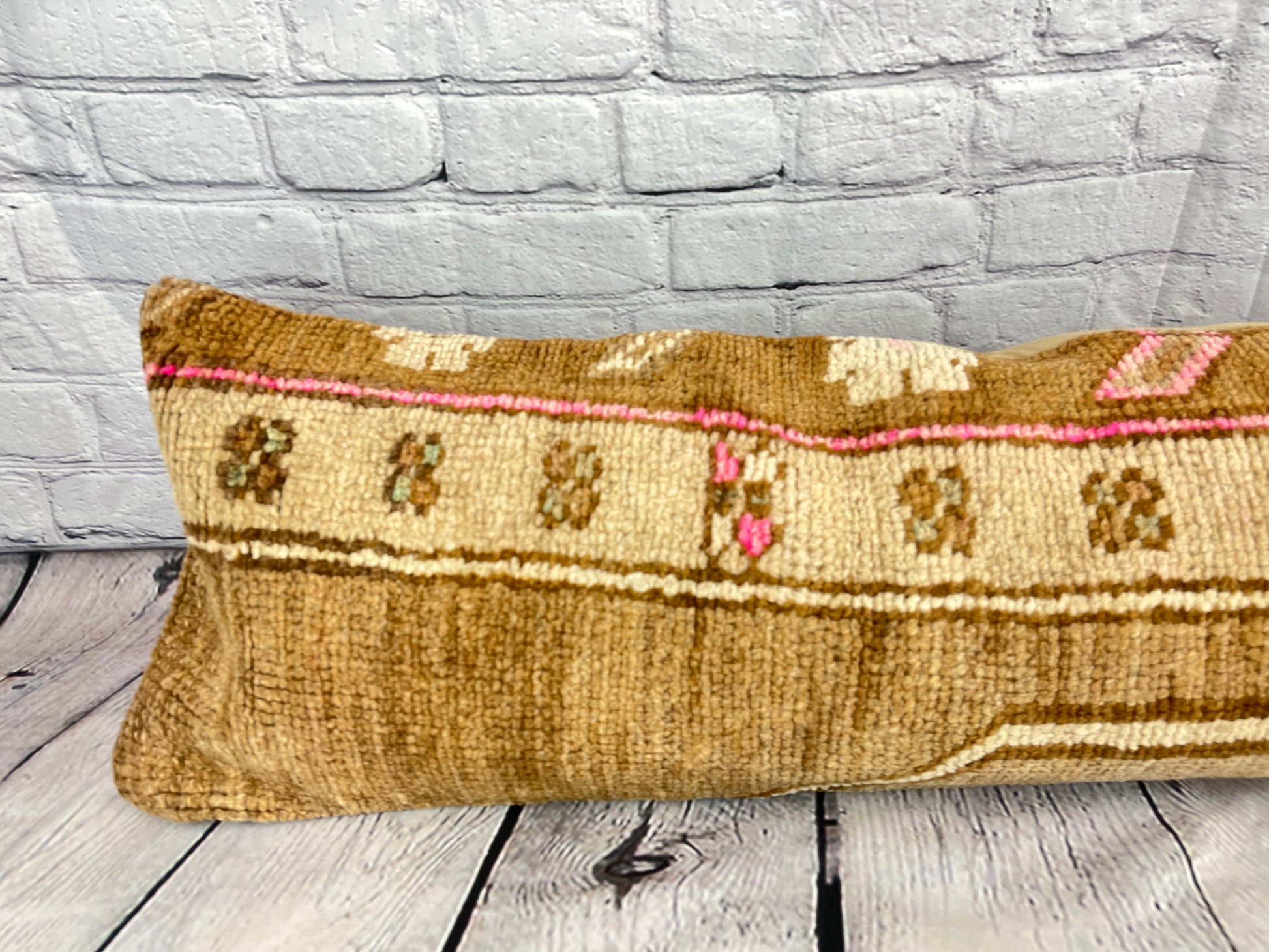 12 x 46 Lumbar Rug Pillow Turkish Touches Turkish Pillow Cushion Cover #7765