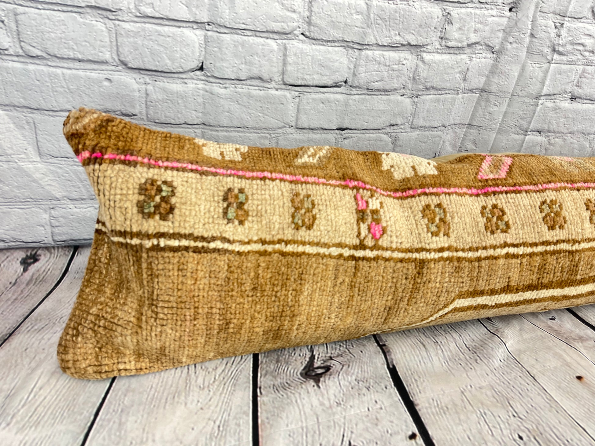 12 x 46 Lumbar Rug Pillow Turkish Touches Turkish Pillow Cushion Cover #7765