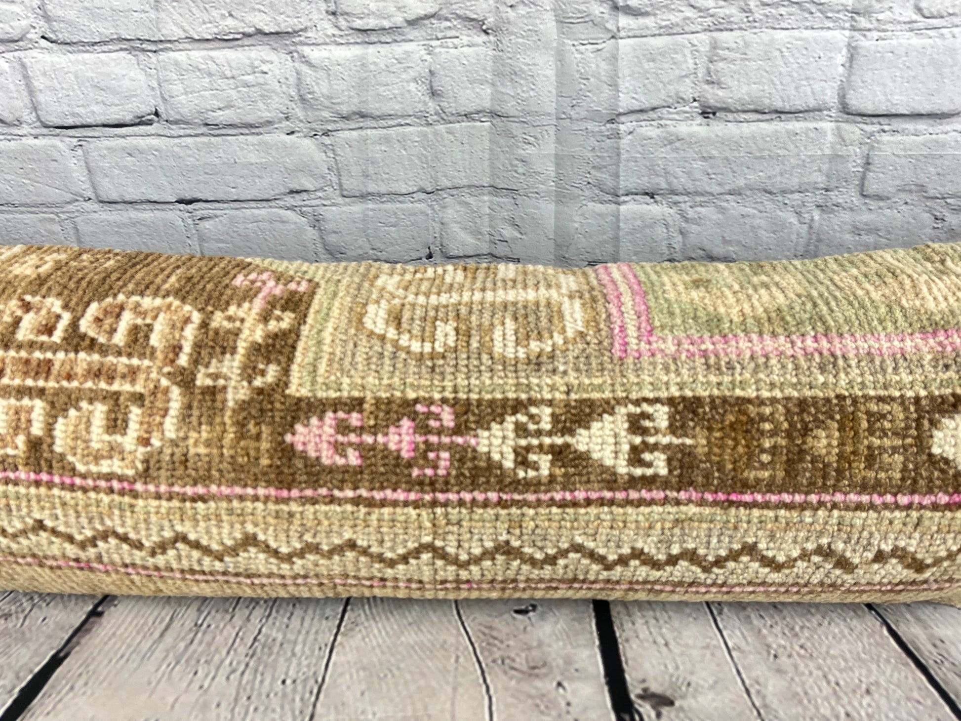 12 x 46 Lumbar Rug Pillow Turkish Tapestry Turkish Pillow Cushion Cover #7546