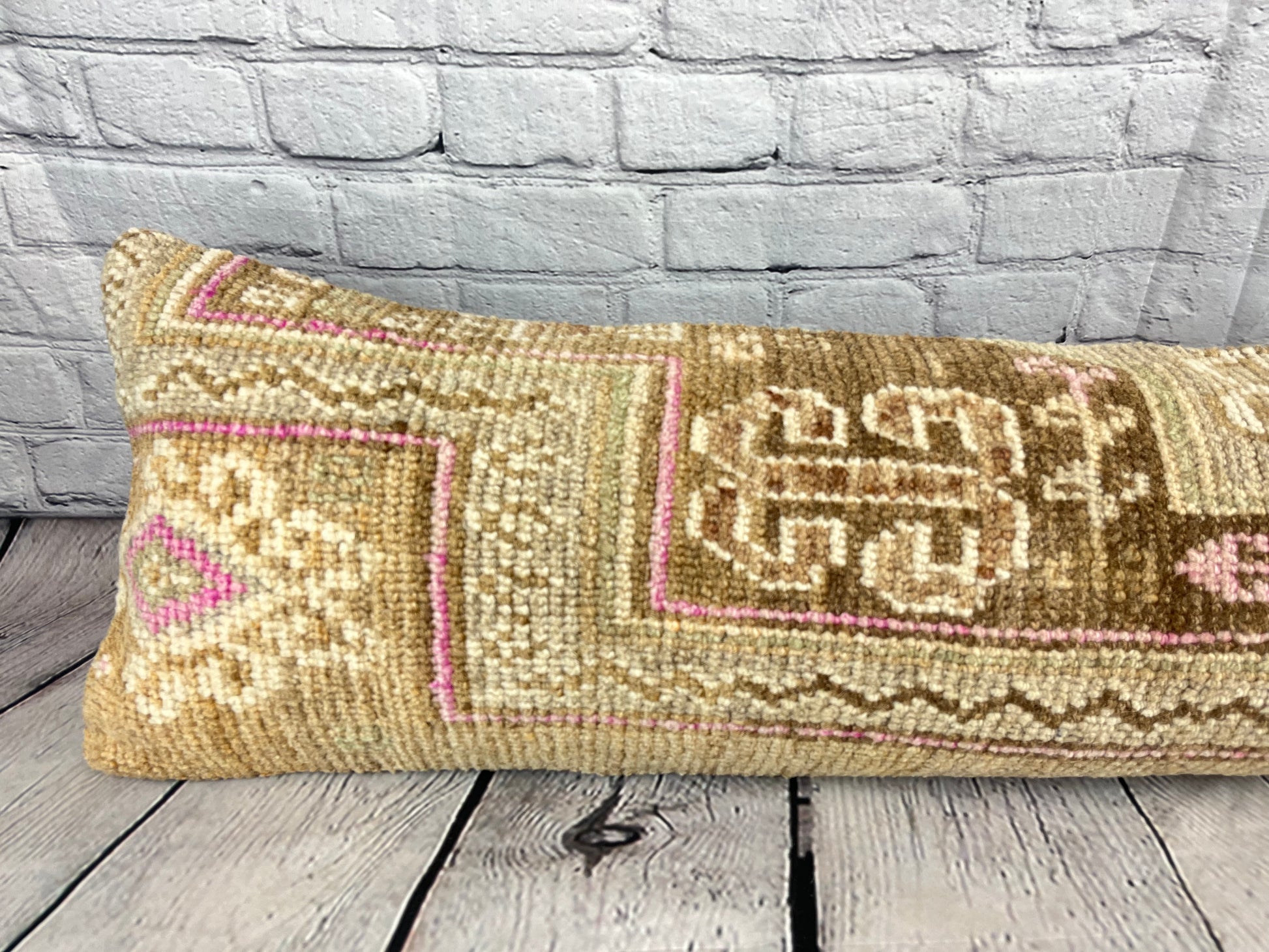 12 x 46 Lumbar Rug Pillow Turkish Tapestry Turkish Pillow Cushion Cover #7546