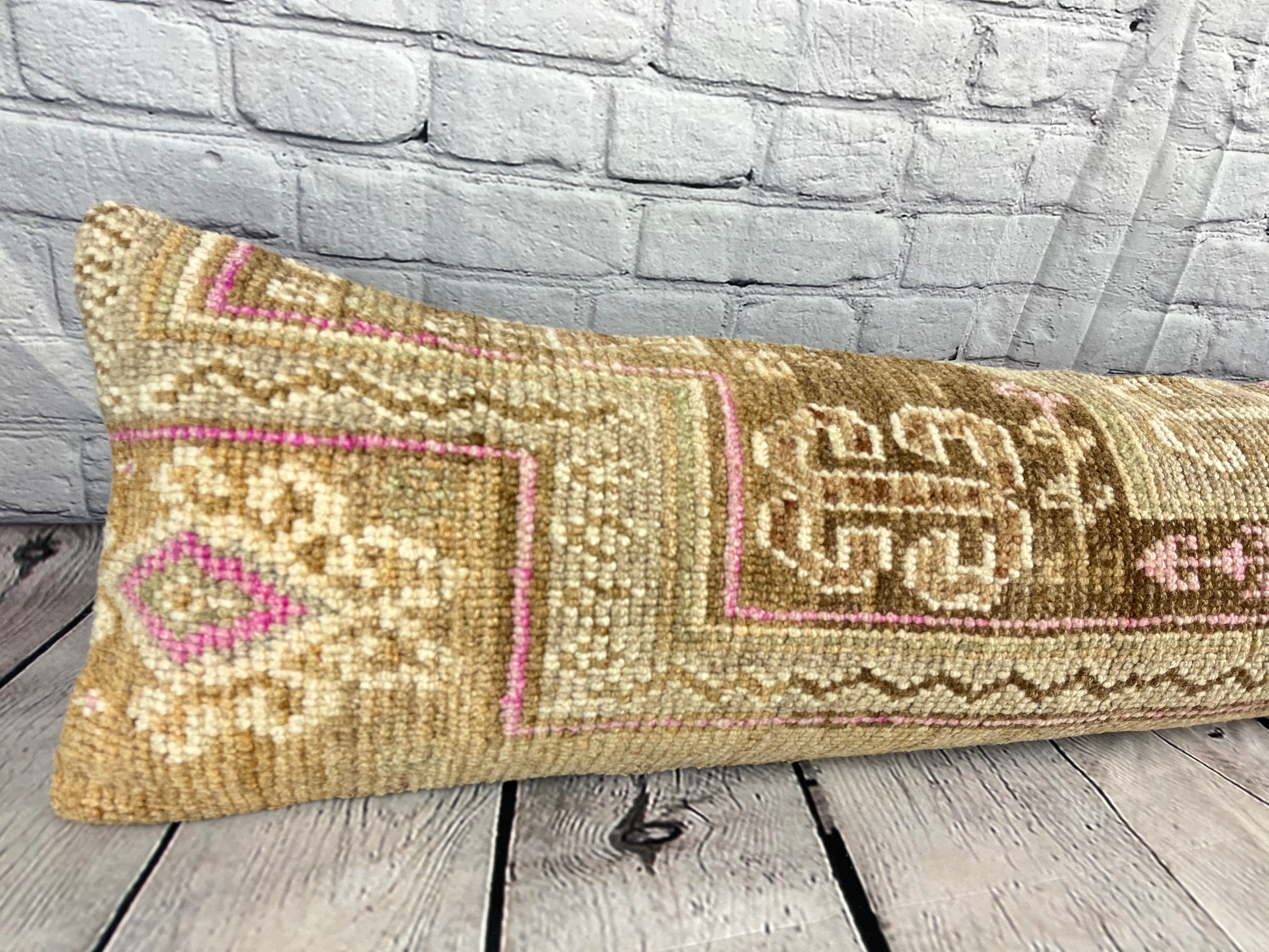 12 x 46 Lumbar Rug Pillow Turkish Tapestry Turkish Pillow Cushion Cover #7546