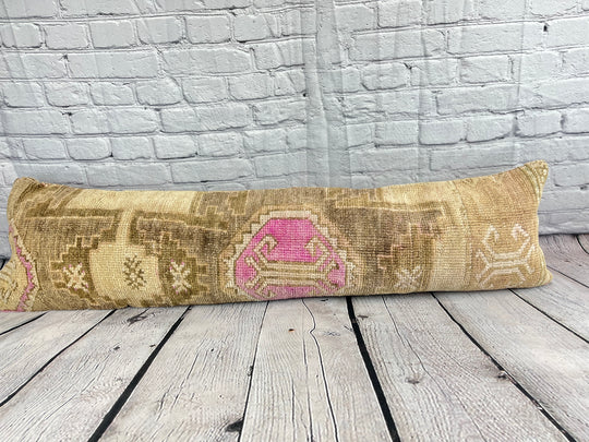 12 x 46 Lumbar Rug Pillow Nomadic Nommos Turkish Pillow Cushion Cover #7763