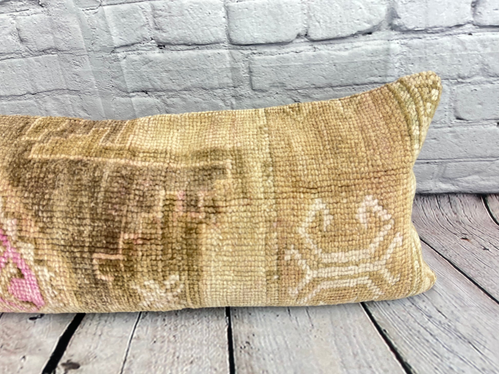 12 x 46 Lumbar Rug Pillow Nomadic Nommos Turkish Pillow Cushion Cover #7763