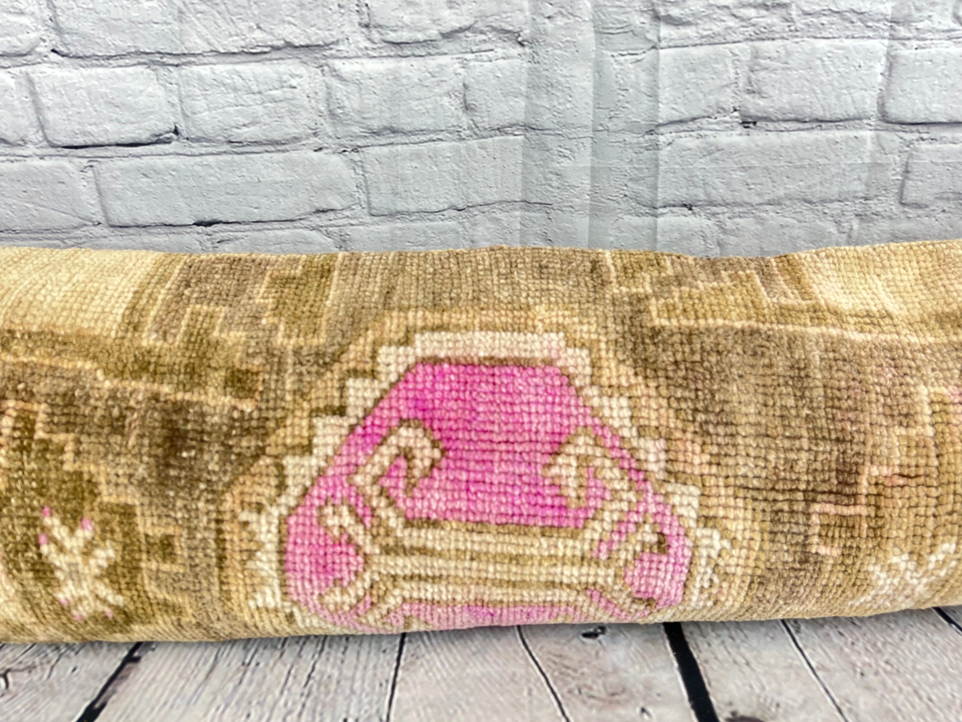 12 x 46 Lumbar Rug Pillow Nomadic Nommos Turkish Pillow Cushion Cover #7763