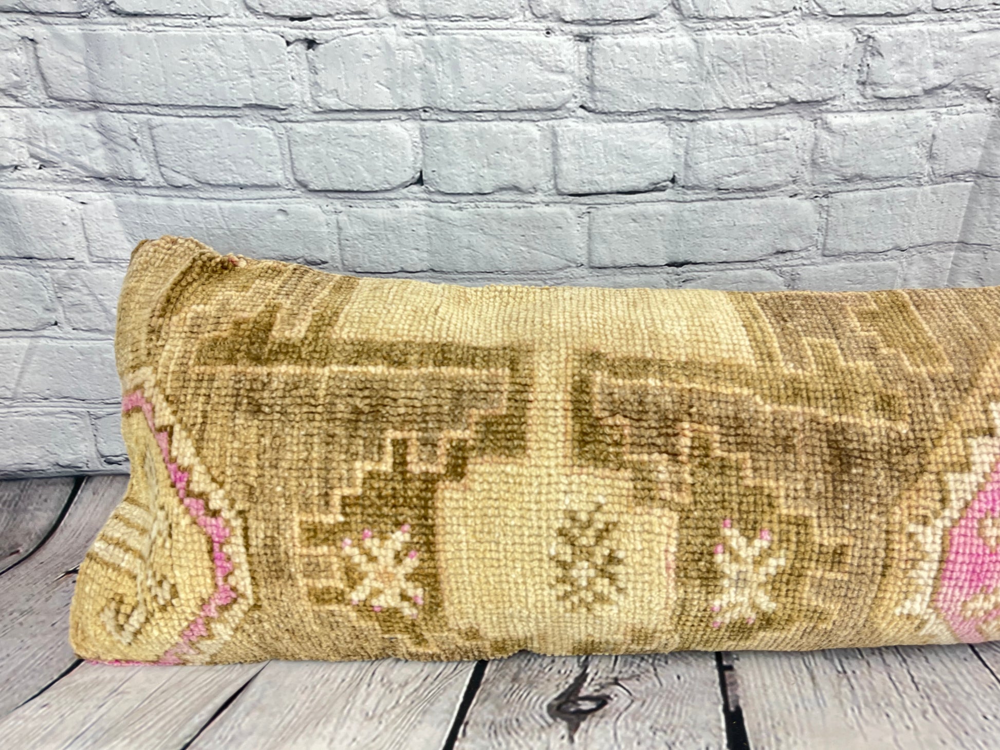 12 x 46 Lumbar Rug Pillow Nomadic Nommos Turkish Pillow Cushion Cover #7763