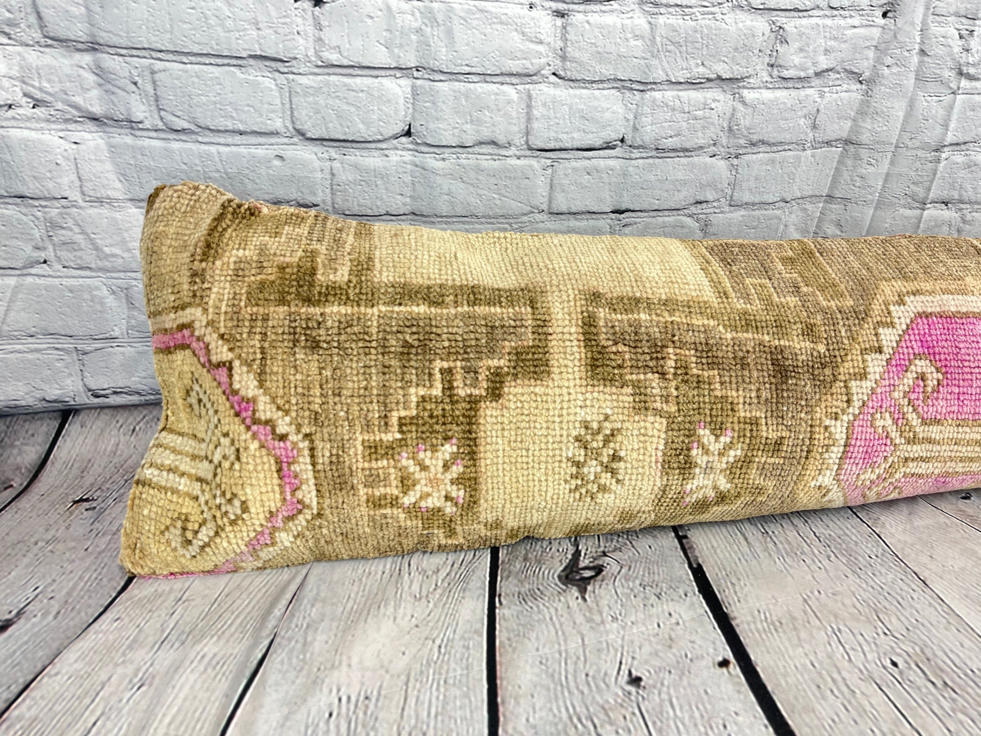 12 x 46 Lumbar Rug Pillow Nomadic Nommos Turkish Pillow Cushion Cover #7763