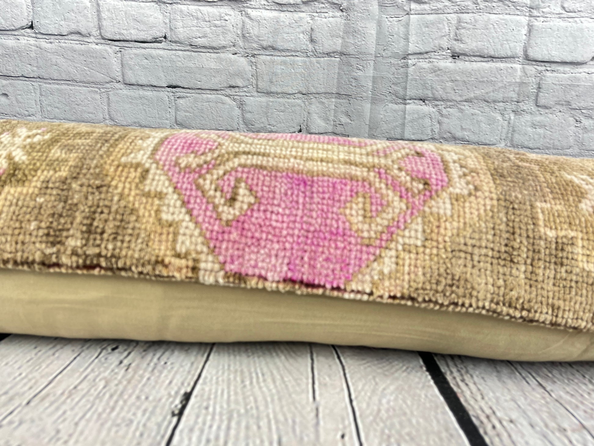 12 x 46 Lumbar Rug Pillow Nomadic Nommos Turkish Pillow Cushion Cover #7763