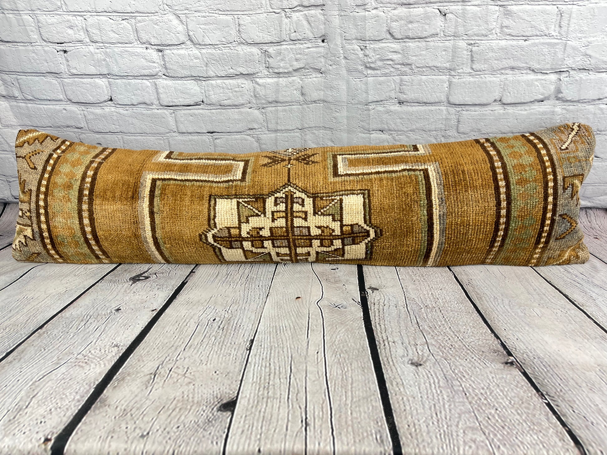 12 x 46 Lumbar Rug Pillow Artisanal Opulence Turkish Pillow Cushion Cover #7754