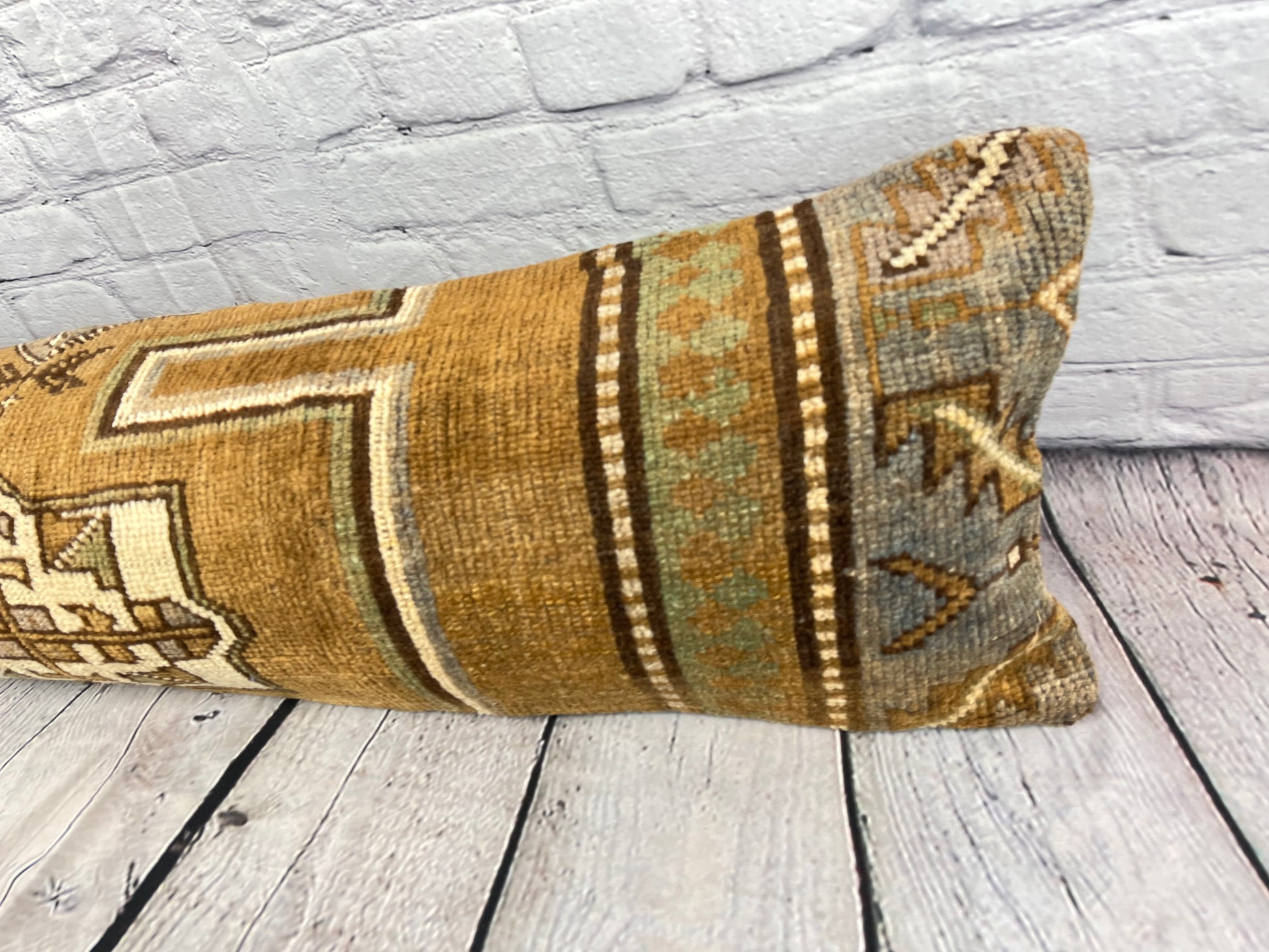 12 x 46 Lumbar Rug Pillow Artisanal Opulence Turkish Pillow Cushion Cover #7754