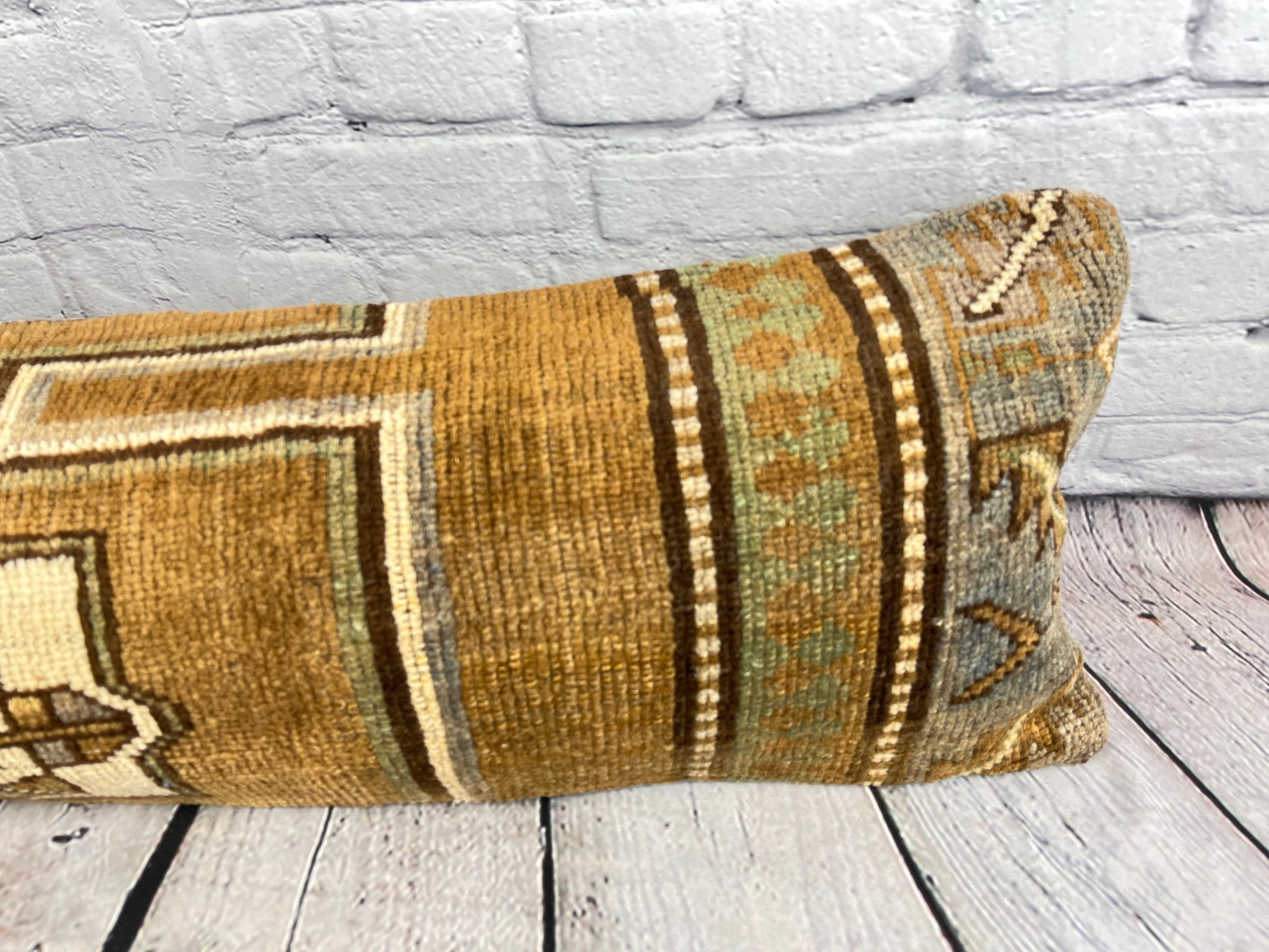 12 x 46 Lumbar Rug Pillow Artisanal Opulence Turkish Pillow Cushion Cover #7754