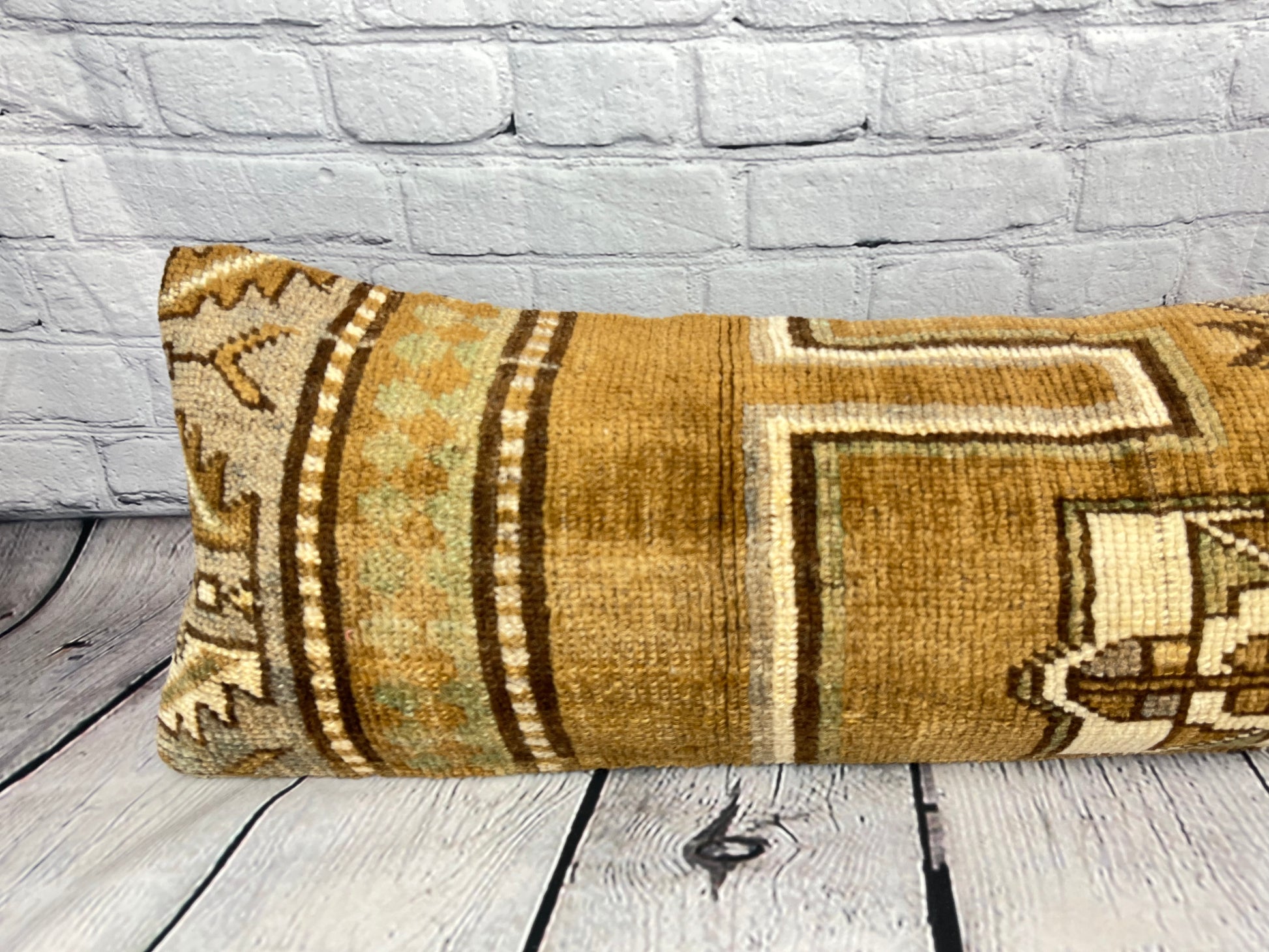 12 x 46 Lumbar Rug Pillow Artisanal Opulence Turkish Pillow Cushion Cover #7754