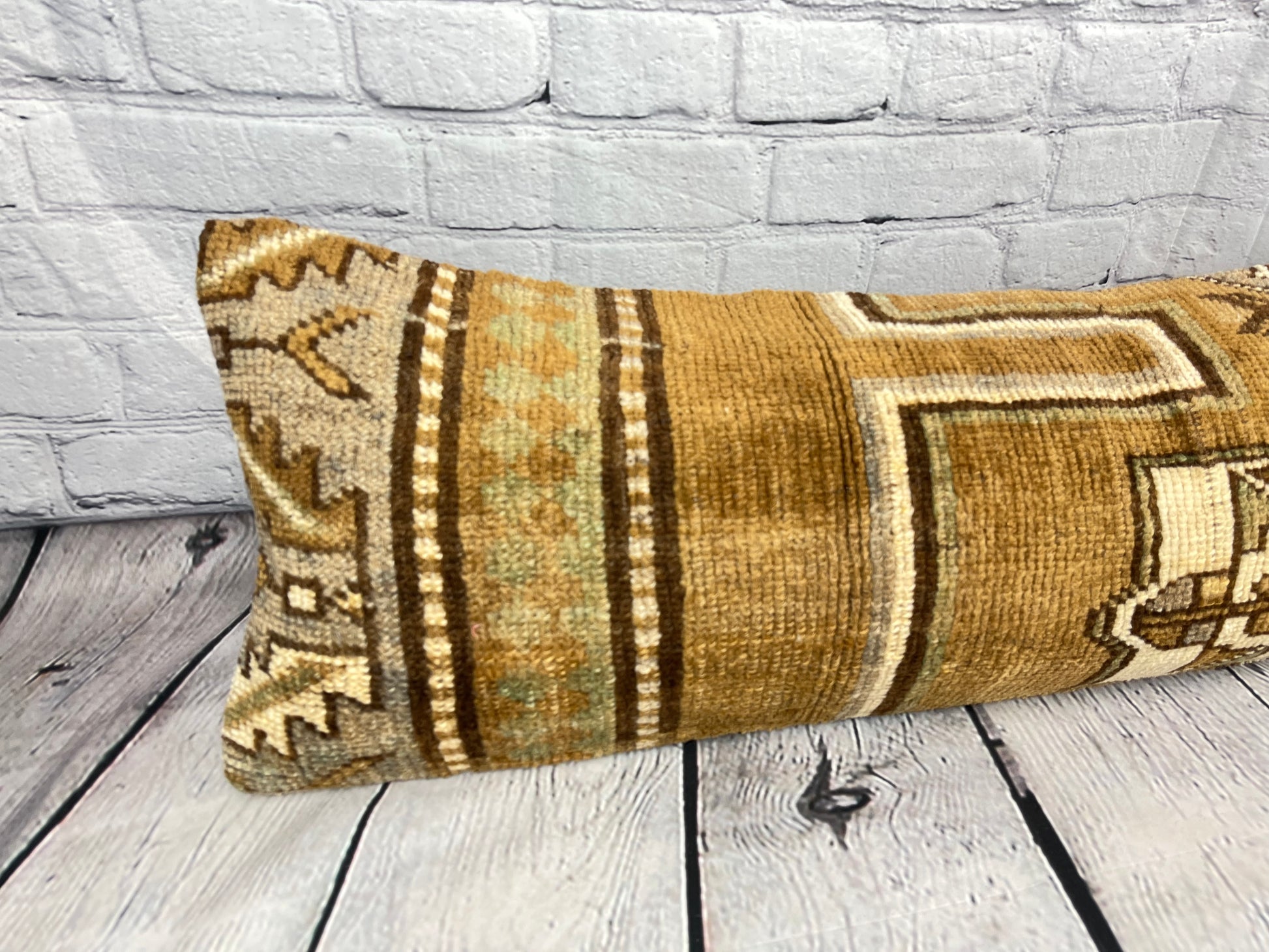 12 x 46 Lumbar Rug Pillow Artisanal Opulence Turkish Pillow Cushion Cover #7754
