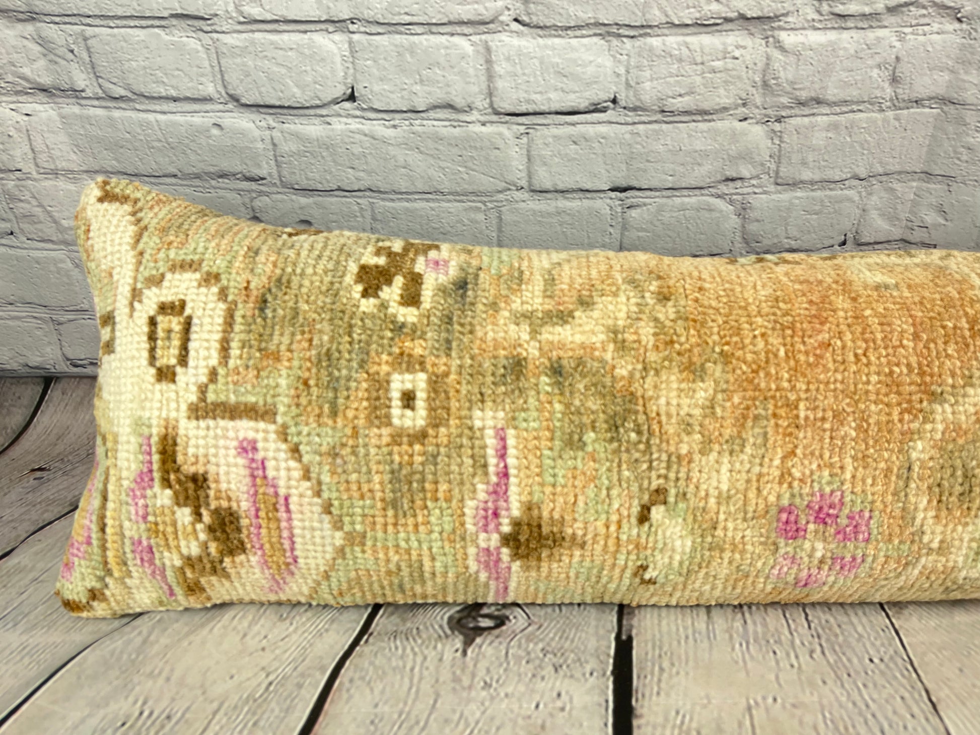 12 x 46 Lumbar Rug Pillow Lush Comfort Turkish Pillow Cushion Cover #7537