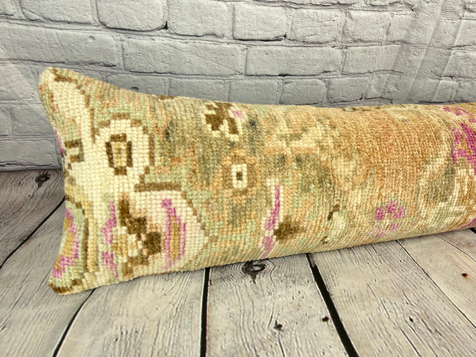 12 x 46 Lumbar Rug Pillow Lush Comfort Turkish Pillow Cushion Cover #7537