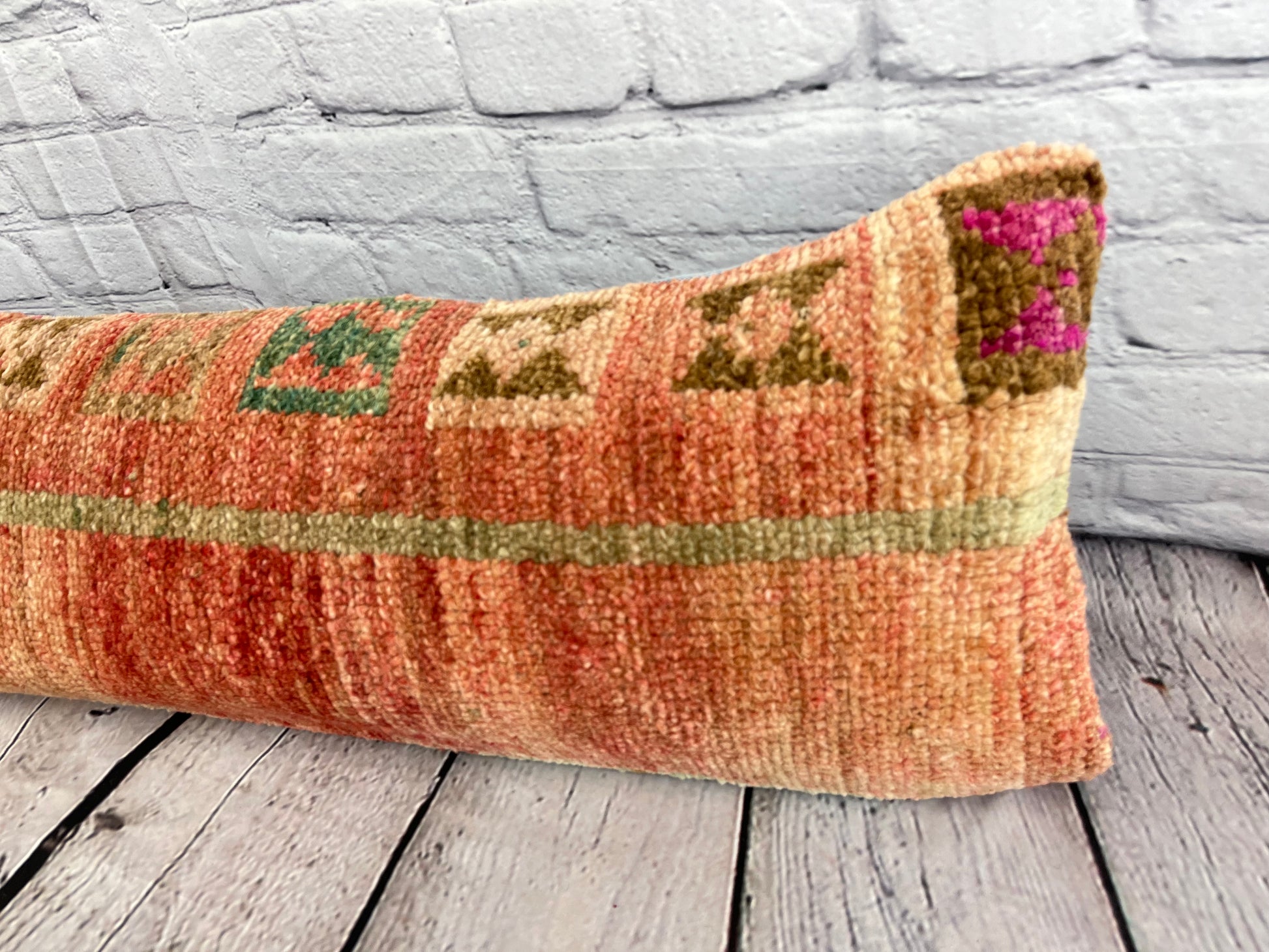 12 x 46 Lumbar Rug Pillow Colorful Tradition Turkish Pillow Cushion Cover #7510