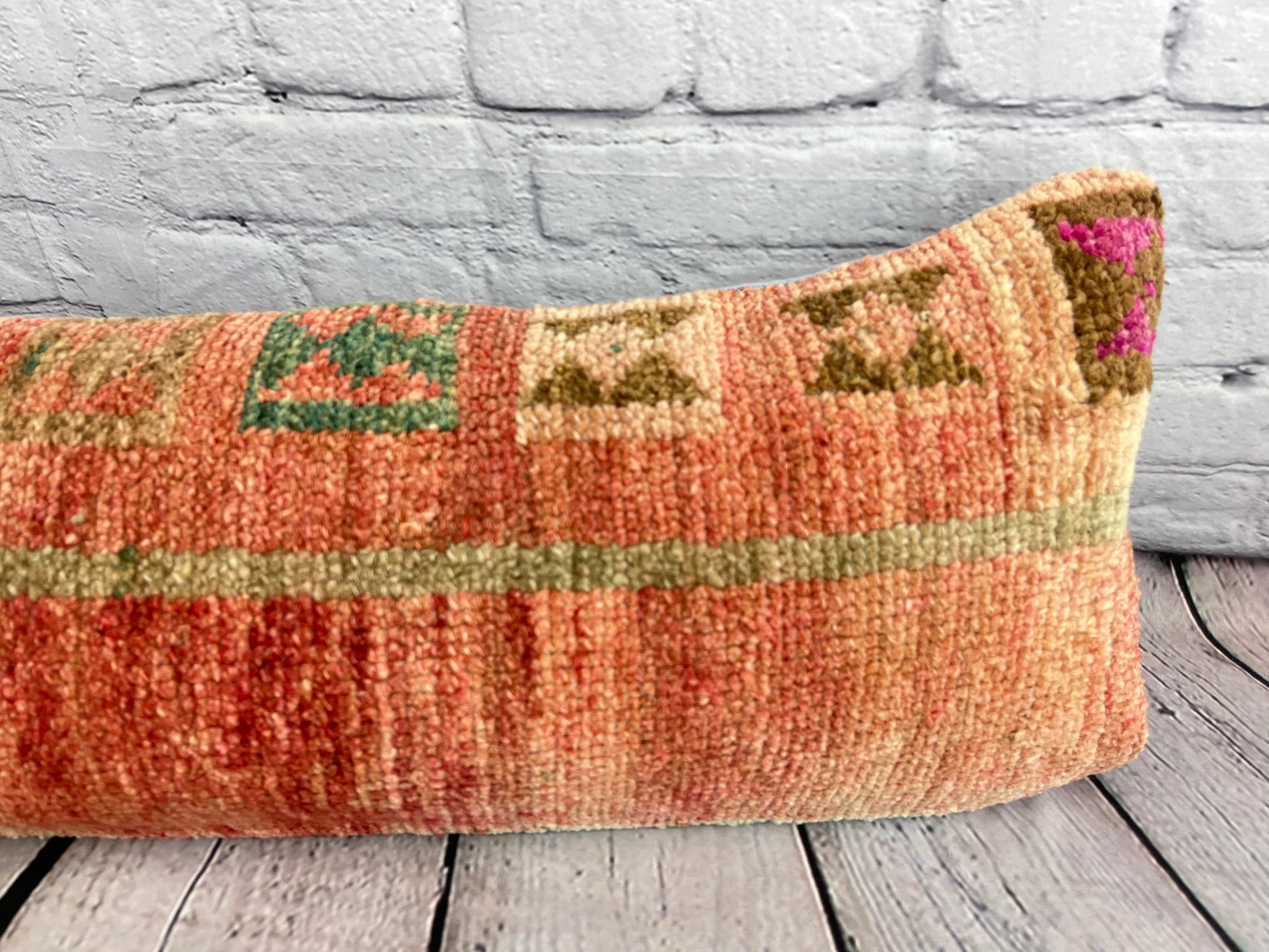 12 x 46 Lumbar Rug Pillow Colorful Tradition Turkish Pillow Cushion Cover #7510