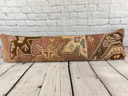 12 x 46 Lumbar Rug Pillow Nomadic Elegance Turkish Pillow Cushion Cover #7539