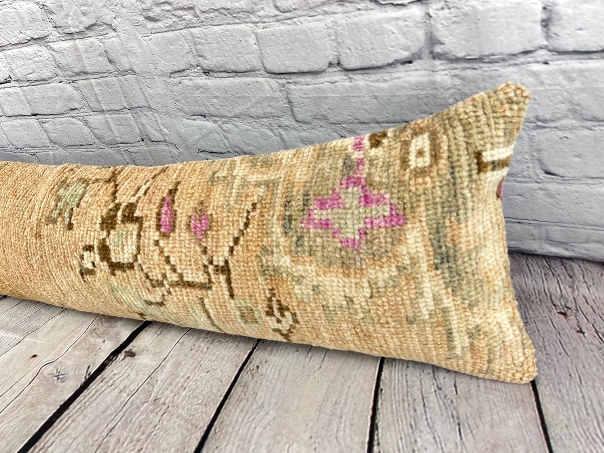 12 x 46 Lumbar Rug Pillow Ornate Accents Turkish Pillow Cushion Cover #7566