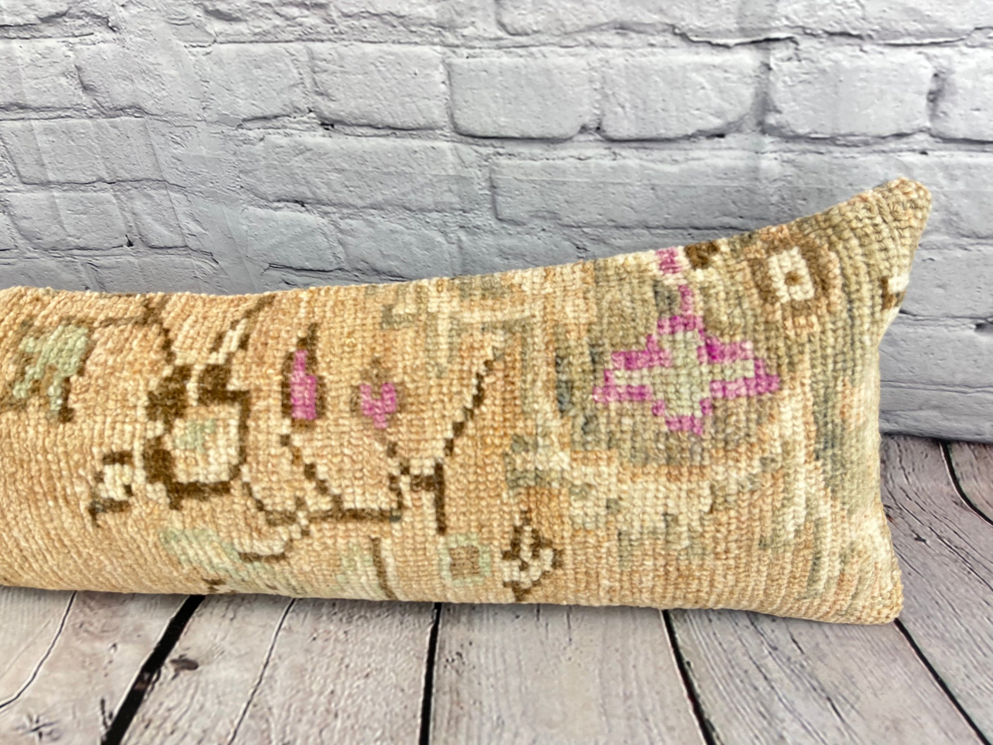 12 x 46 Lumbar Rug Pillow Ornate Accents Turkish Pillow Cushion Cover #7566