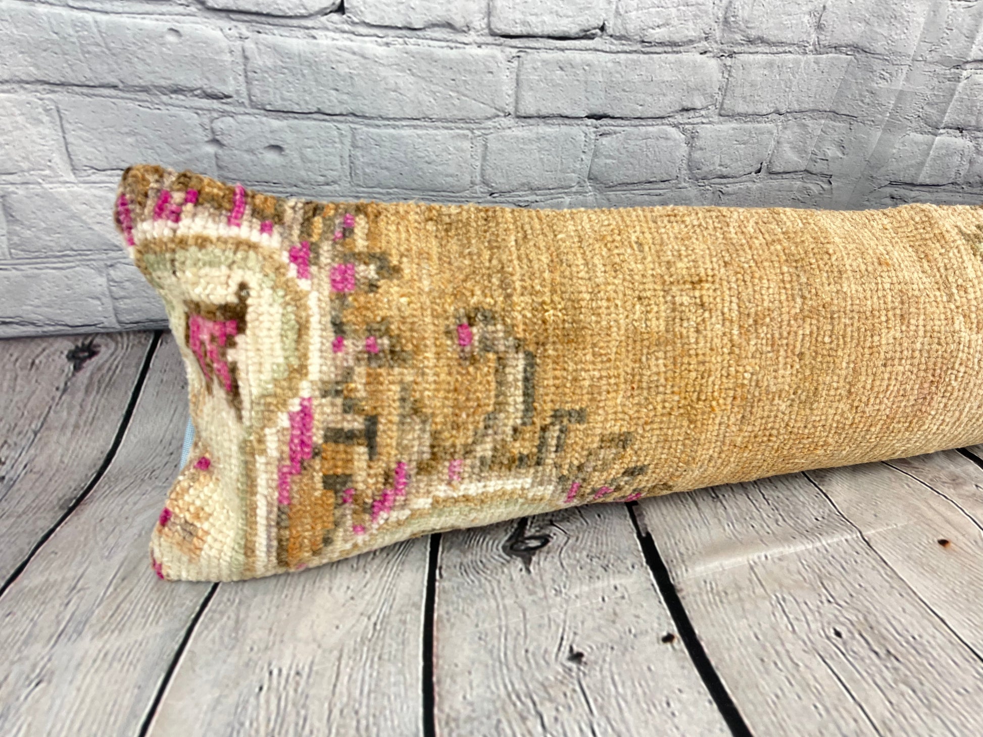 12 x 46 Lumbar Rug Pillow Ornate Accents Turkish Pillow Cushion Cover #7566