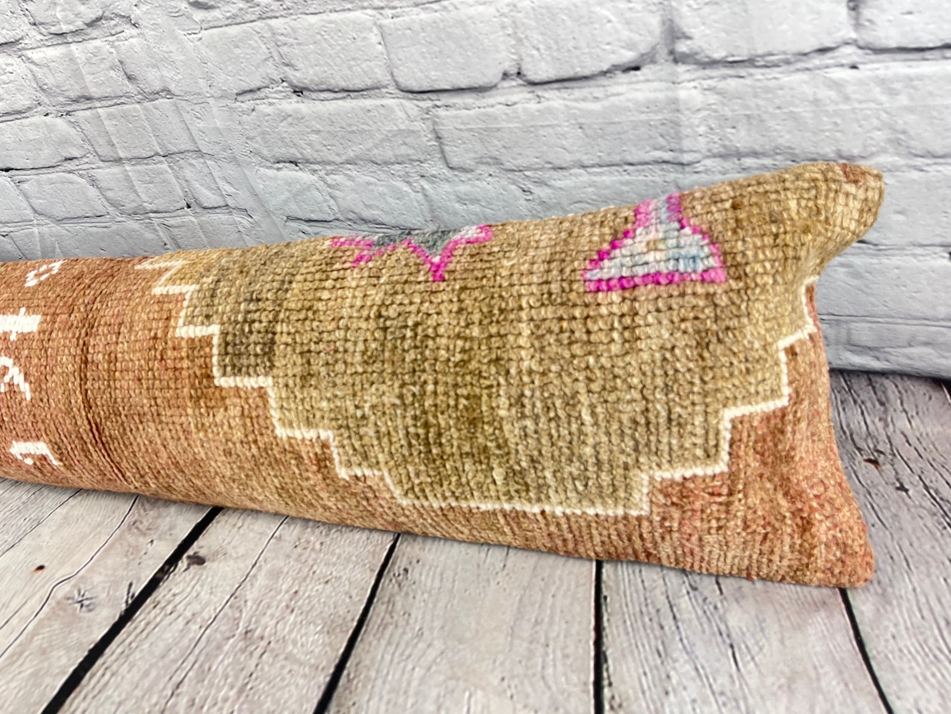 12 x 46 Lumbar Rug Pillow Nomadic Comfort Turkish Pillow Cushion Cover #7561