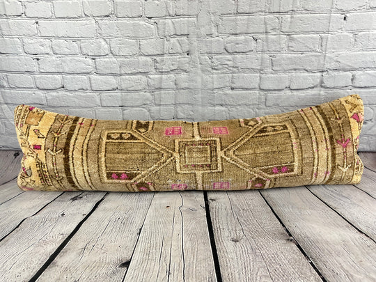 12 x 46 Lumbar Rug Pillow Sumptuous Textures Turkish Pillow Cushion Cover #7855