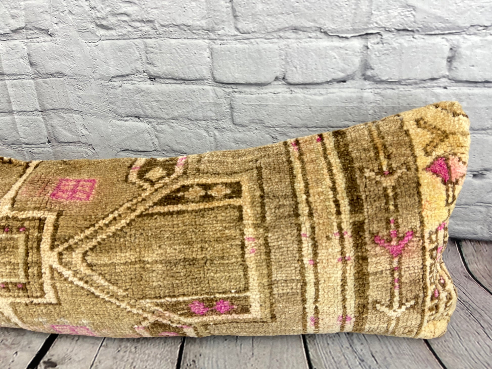 12 x 46 Lumbar Rug Pillow Sumptuous Textures Turkish Pillow Cushion Cover #7855