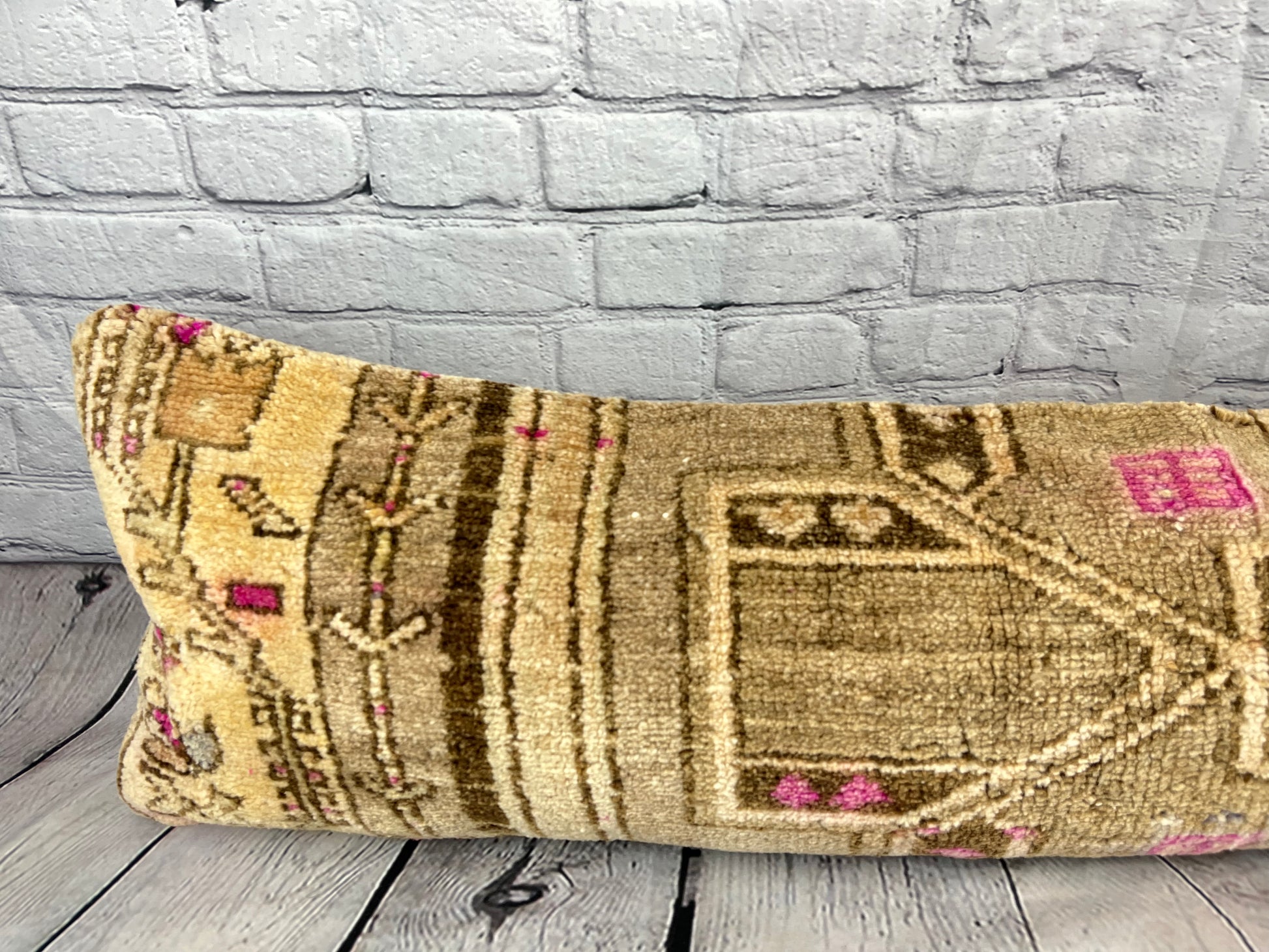 12 x 46 Lumbar Rug Pillow Sumptuous Textures Turkish Pillow Cushion Cover #7855