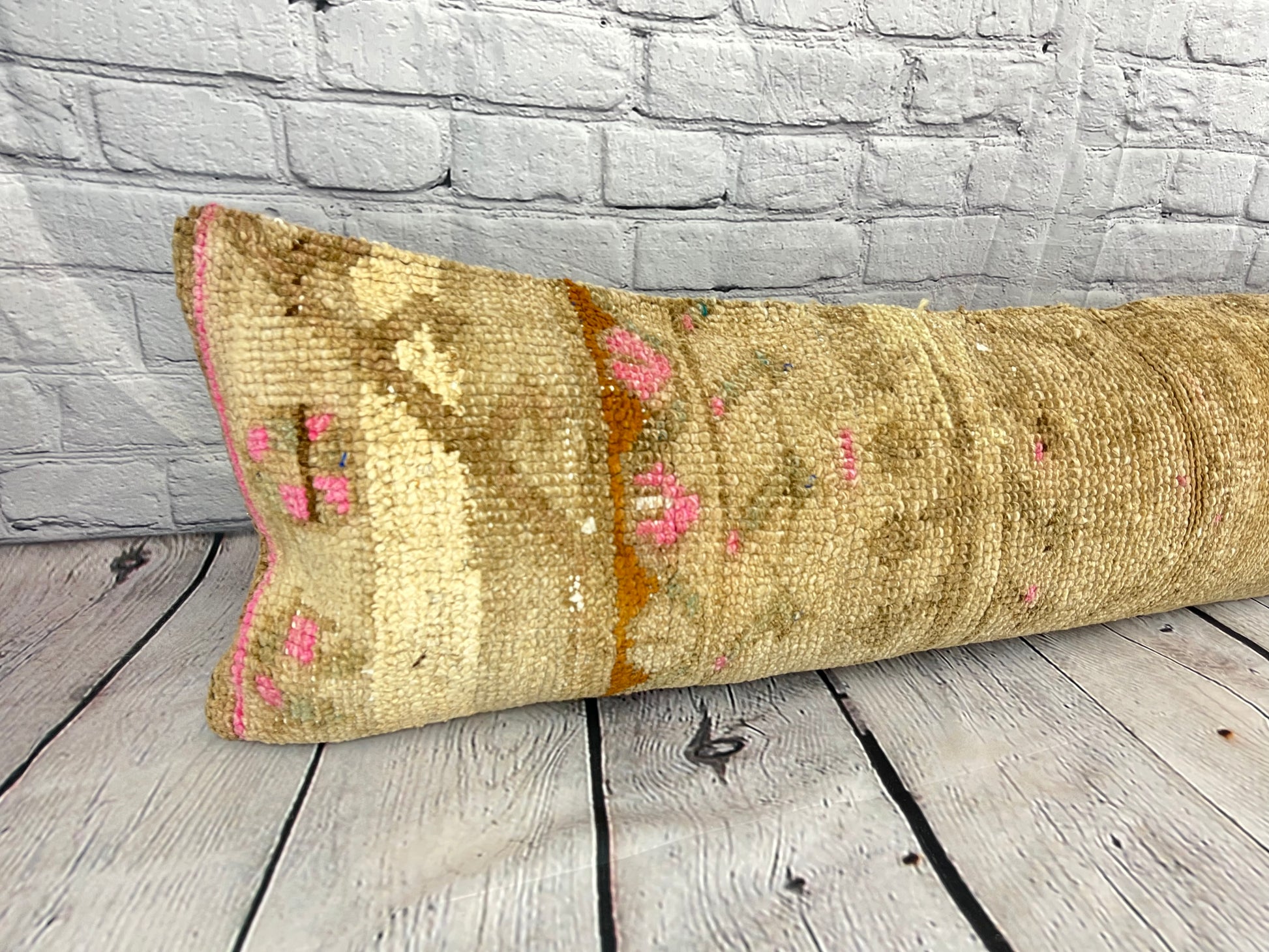 12 x 46 Lumbar Rug Pillow Artisanal Flair Turkish Pillow Cushion Cover #7854