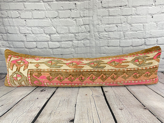 12 x 46 Lumbar Rug Pillow Vibrant Tradition Turkish Pillow Cushion Cover #7767