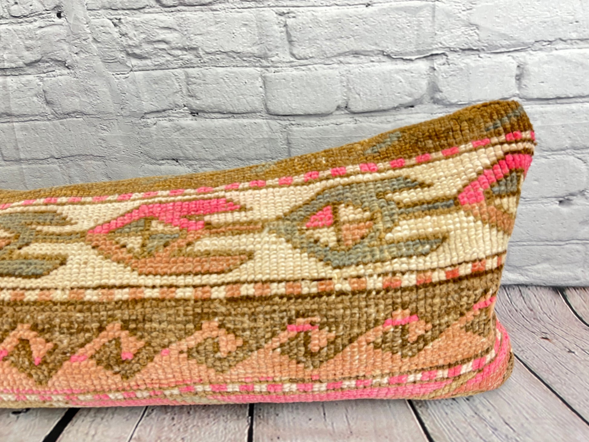 12 x 46 Lumbar Rug Pillow Vibrant Tradition Turkish Pillow Cushion Cover #7767