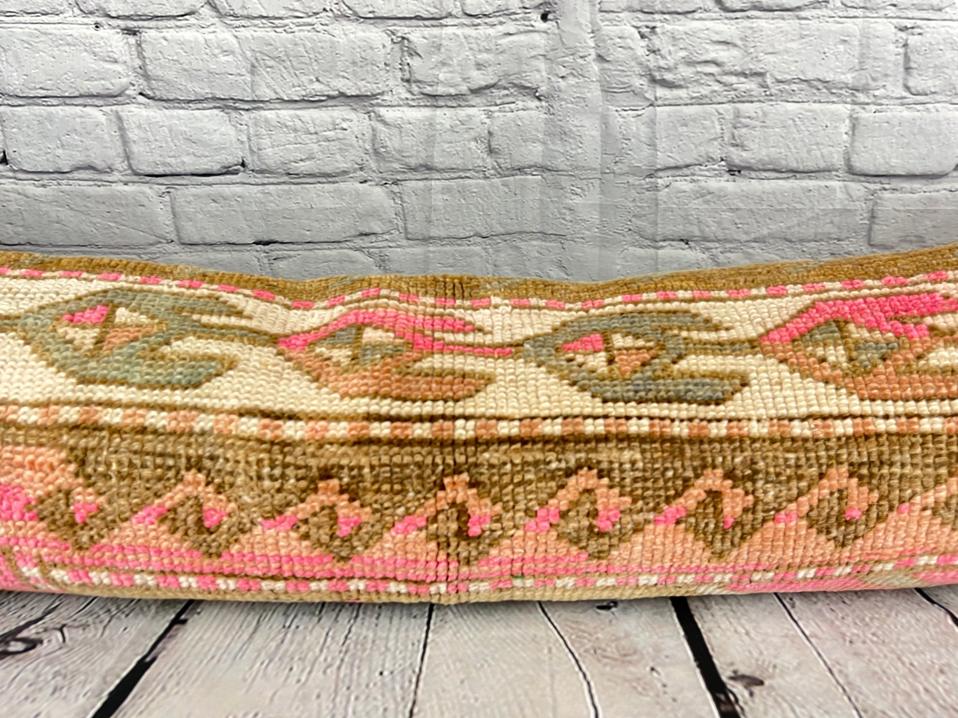 12 x 46 Lumbar Rug Pillow Vibrant Tradition Turkish Pillow Cushion Cover #7767