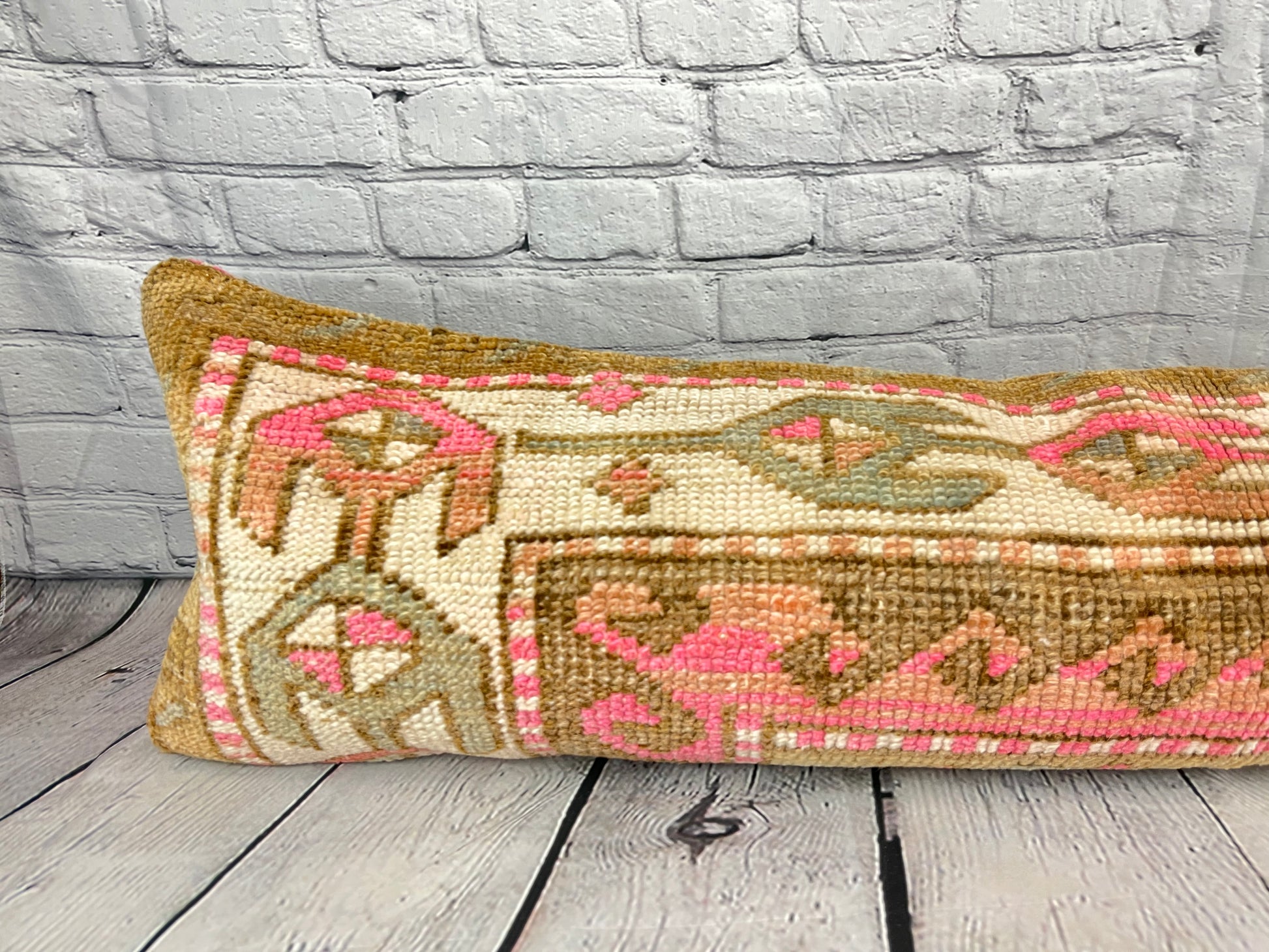 12 x 46 Lumbar Rug Pillow Vibrant Tradition Turkish Pillow Cushion Cover #7767