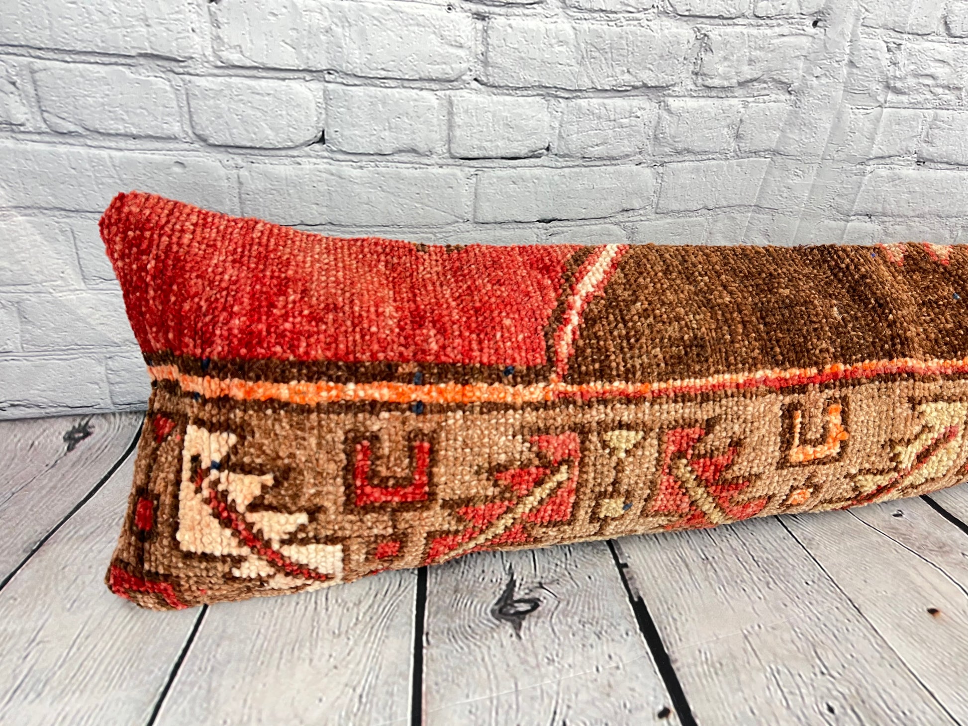 12 x 46 Lumbar Rug Pillow Bohemian Chic Turkish Pillow Cushion Cover #7789