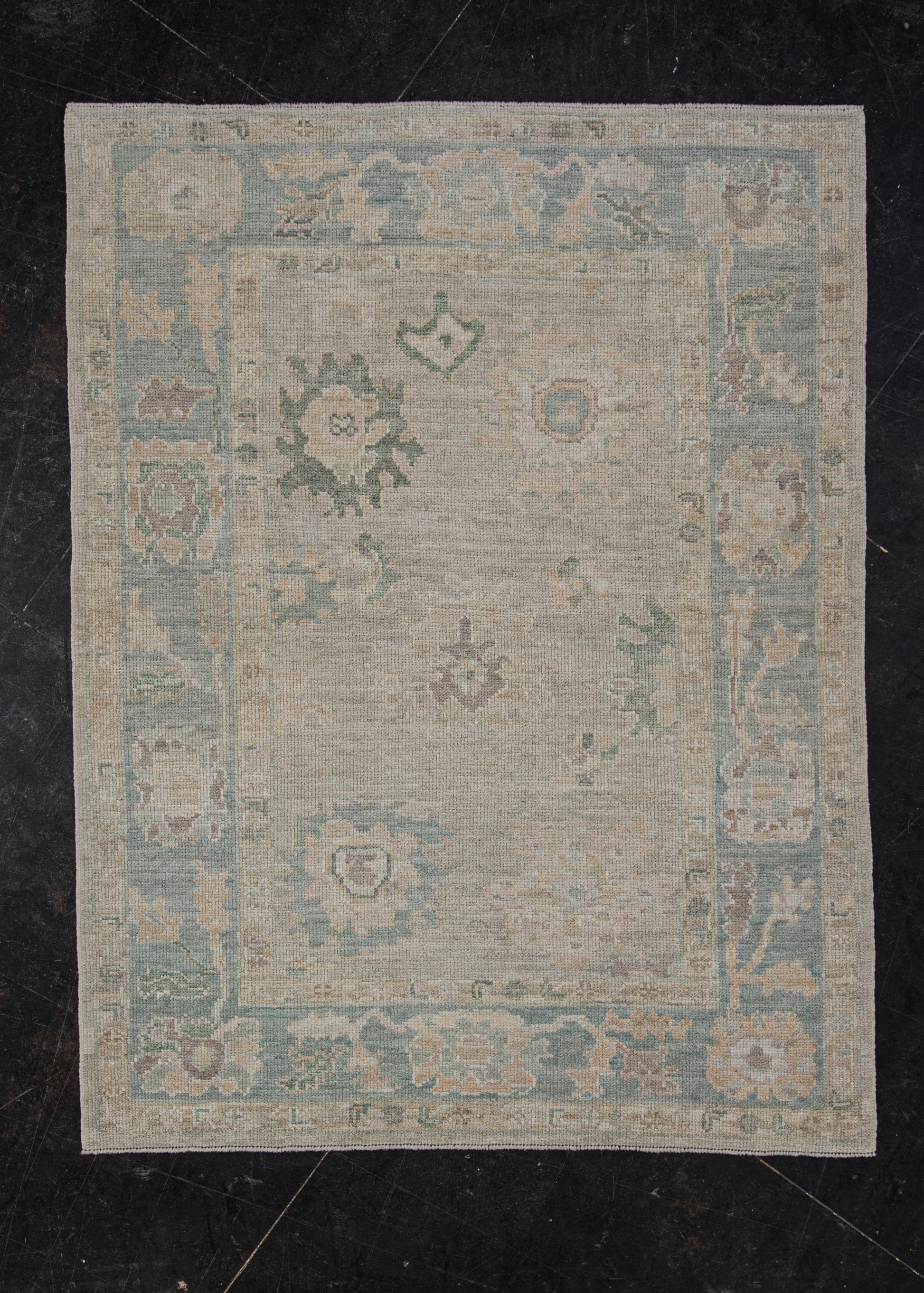 Turkish Oushak Rug 4'2" x 5'6" #11801