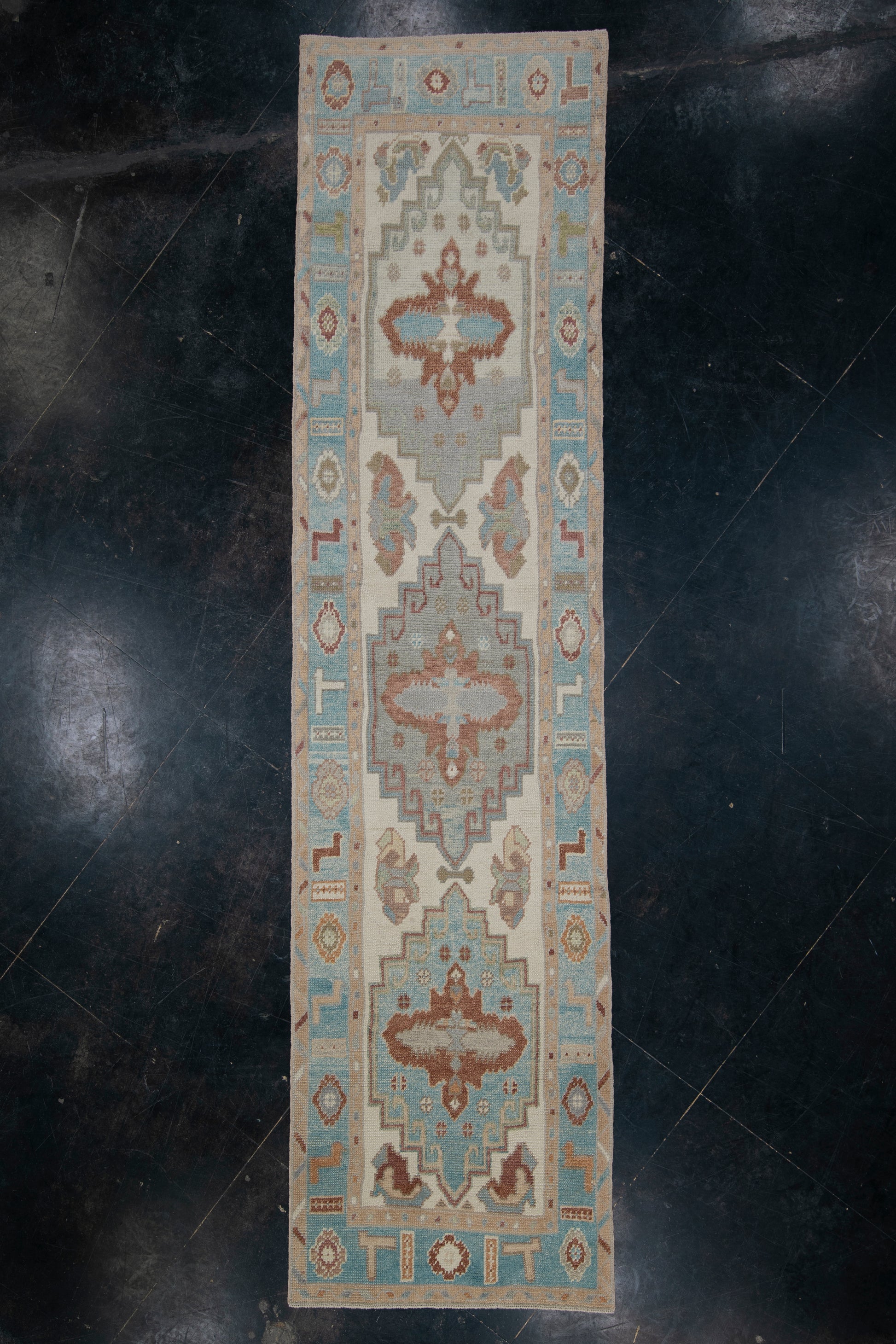 Turkish Oushak Rug 3'1" x 12'2" #2272