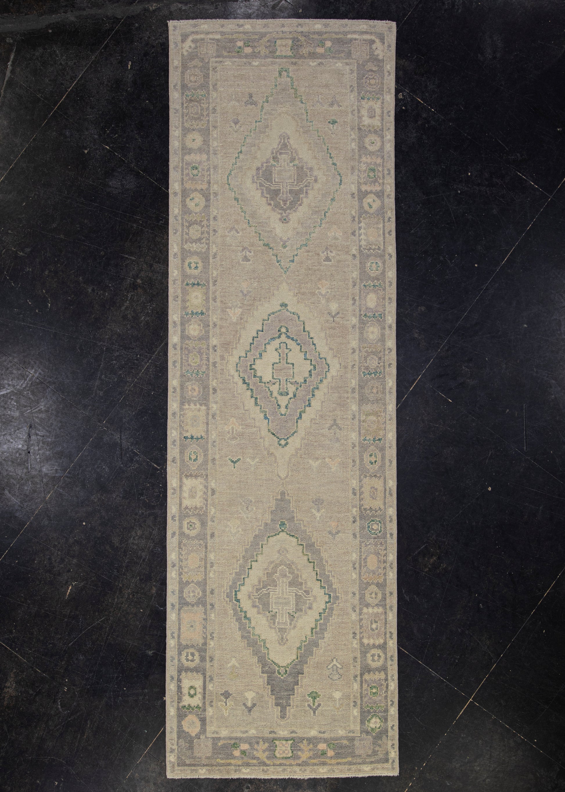Turkish Oushak Rug 3' x 9'4" #12177