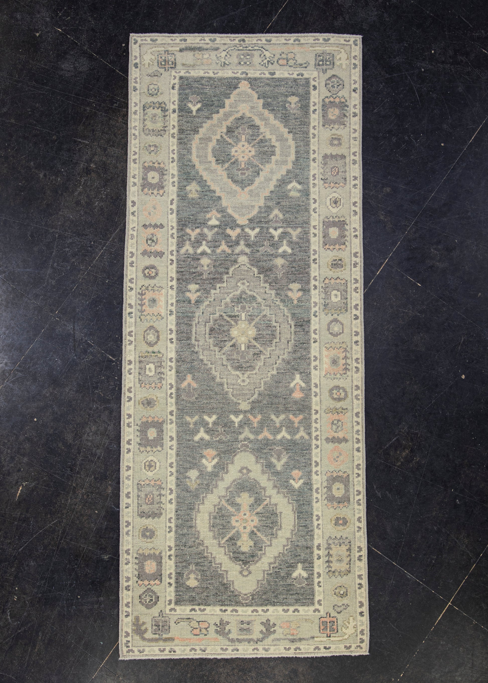 Turkish Oushak Rug 3' x 7'8" #12096