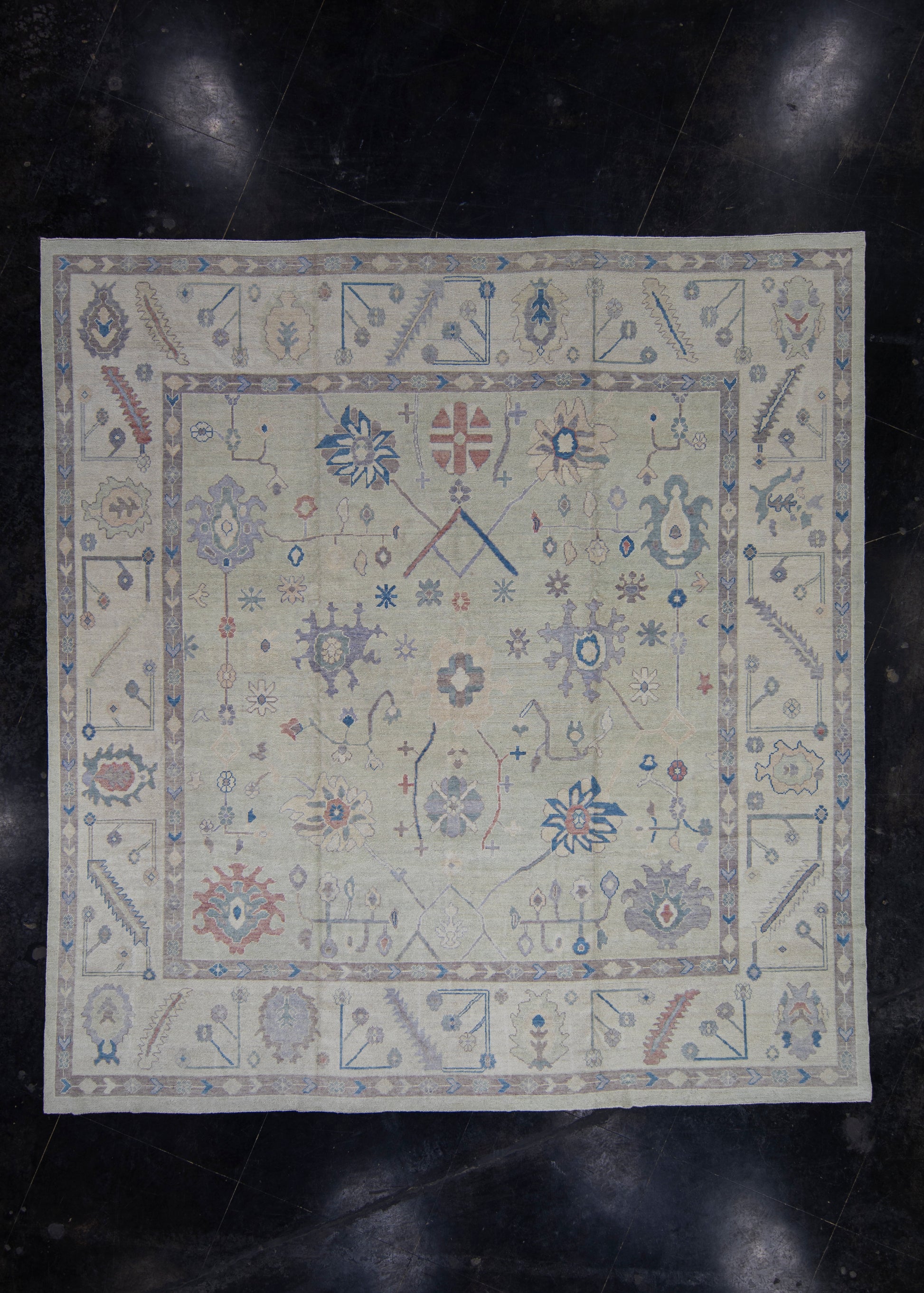 Square Turkish Oushak Rug 13'1" x 13'9" #2210